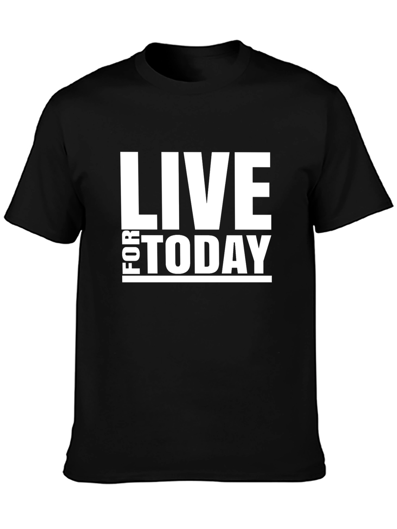 Live For Today Black Graphic T-Shirt