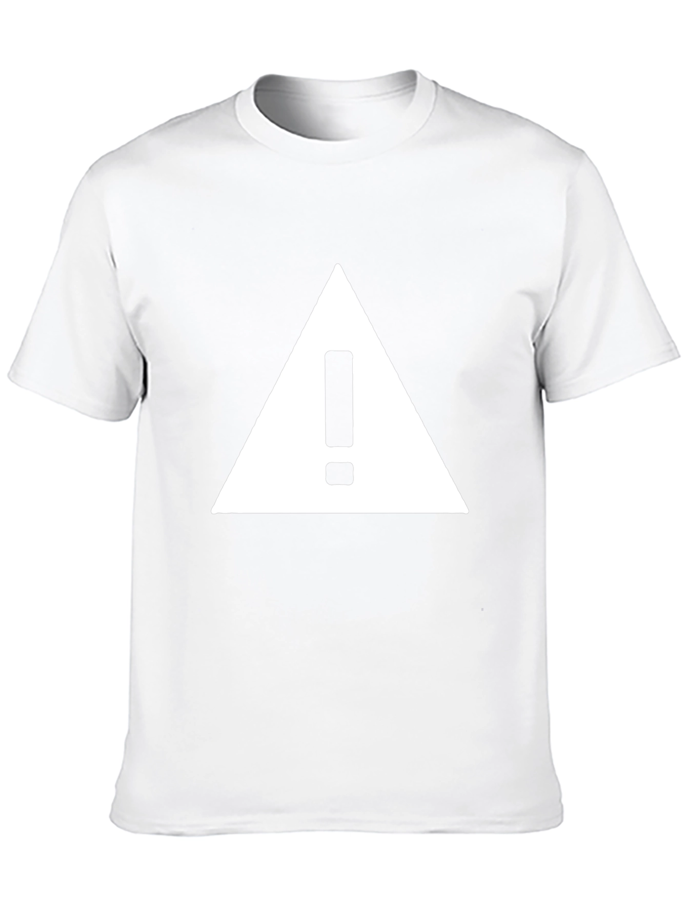 Warning Sign Graphic Tee - Black Cotton T-Shirt