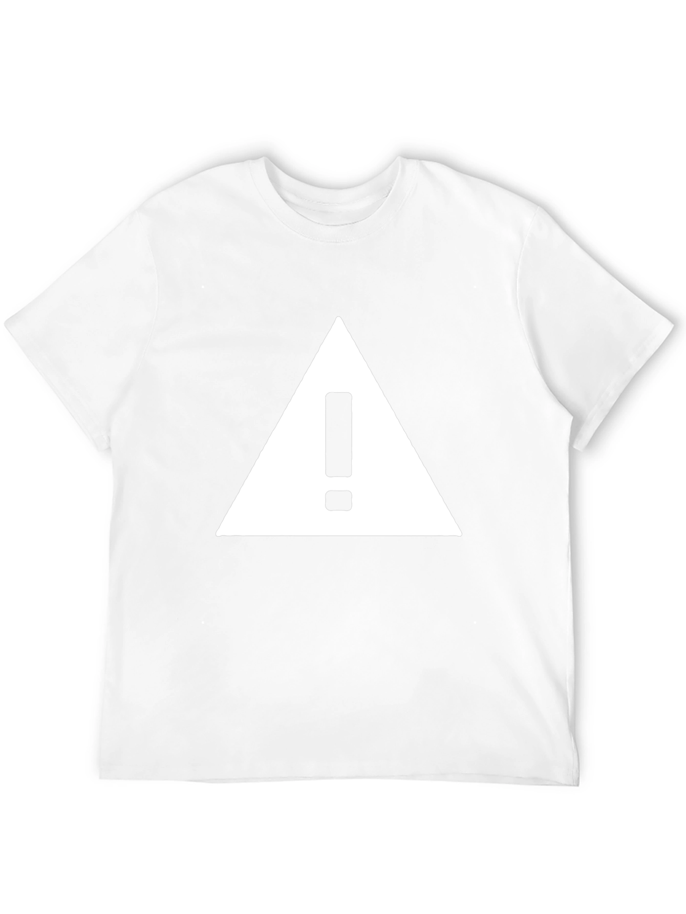 Warning Sign Graphic Tee - Black Cotton T-Shirt