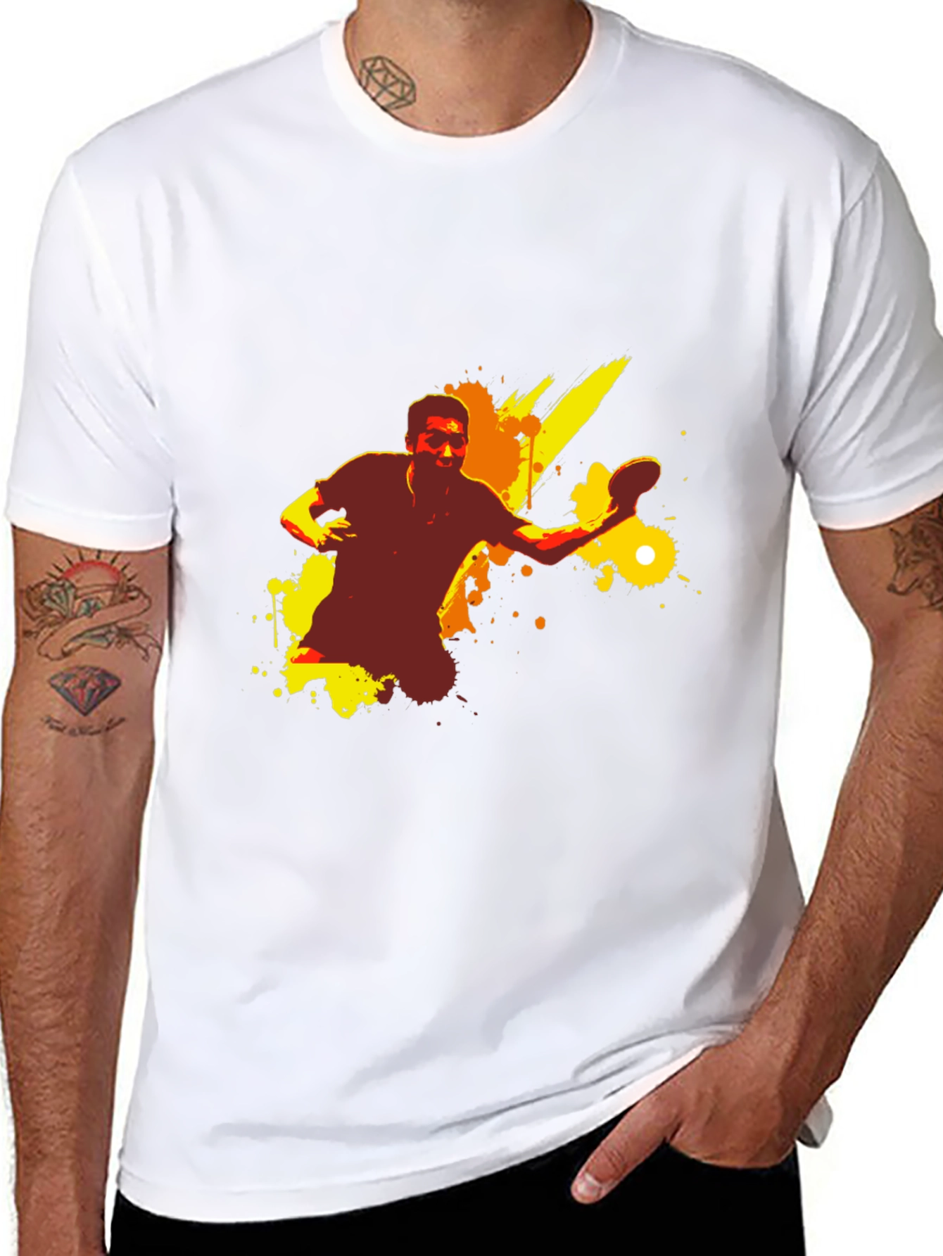 Cool Table Tennis Graphic T-Shirt
