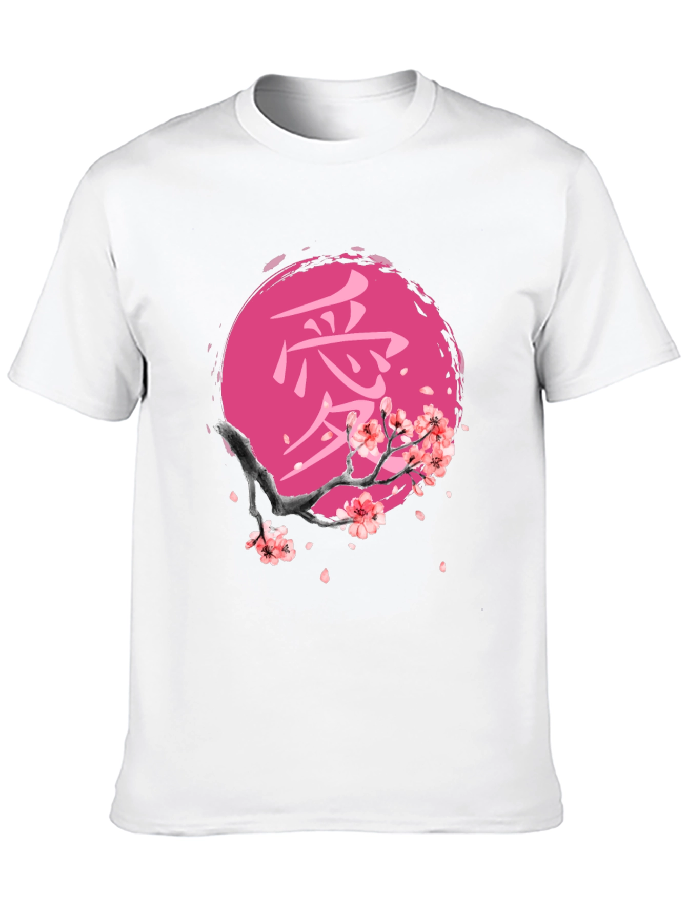 Japanese Cherry Blossom Black T-Shirt
