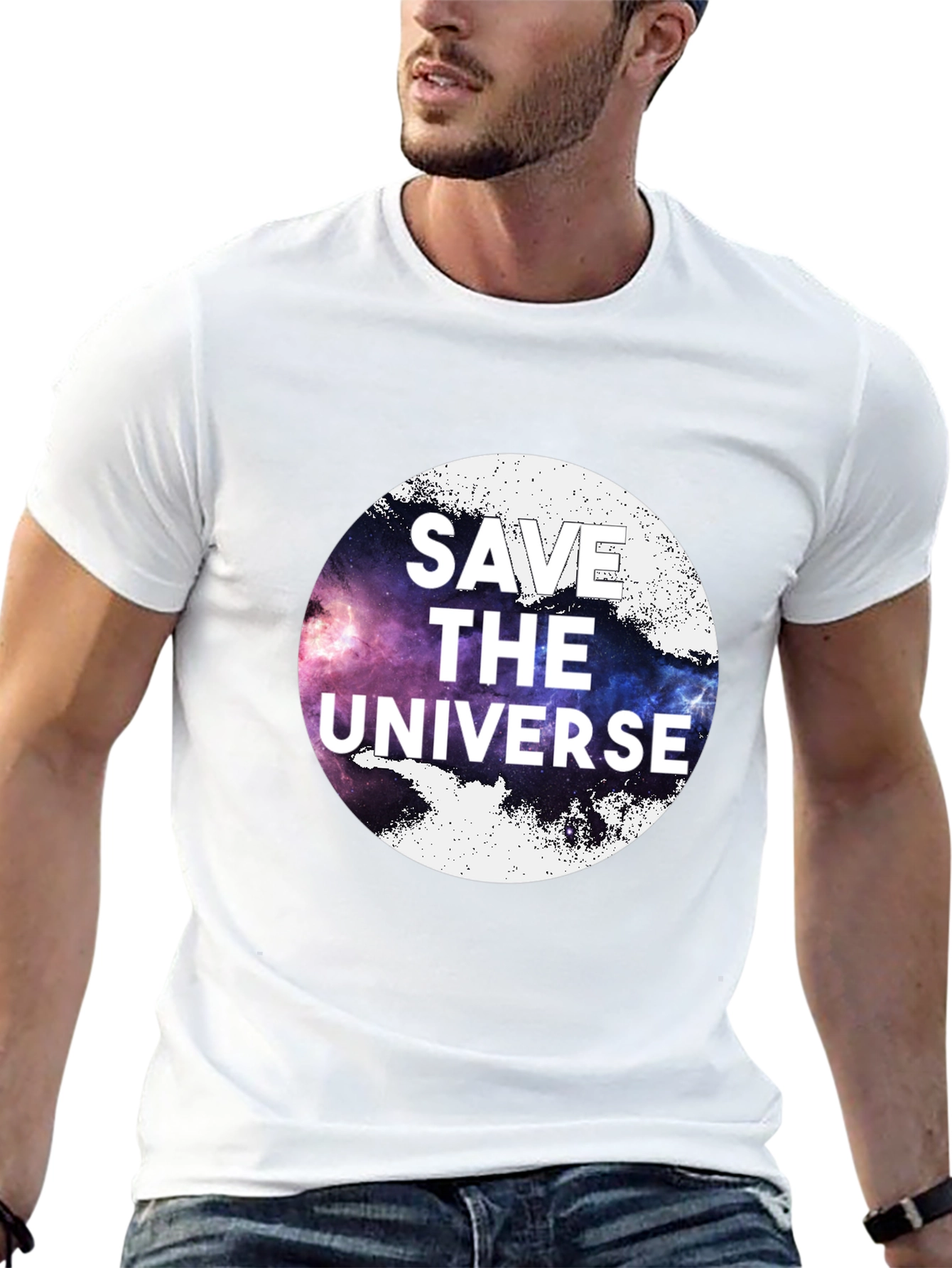 Save the Universe Graphic Tee - Black Cotton T-Shirt