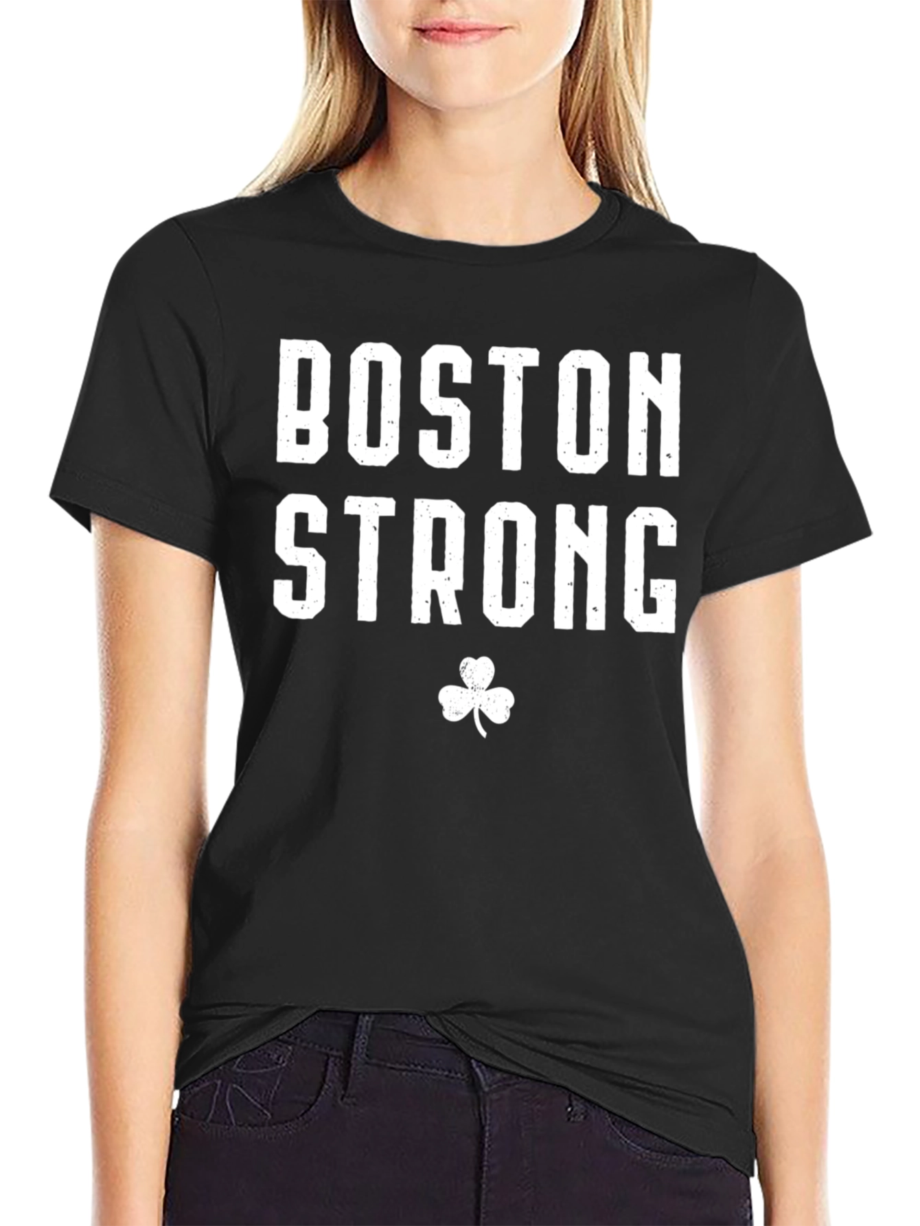 Boston Strong Clover T-Shirt - Black