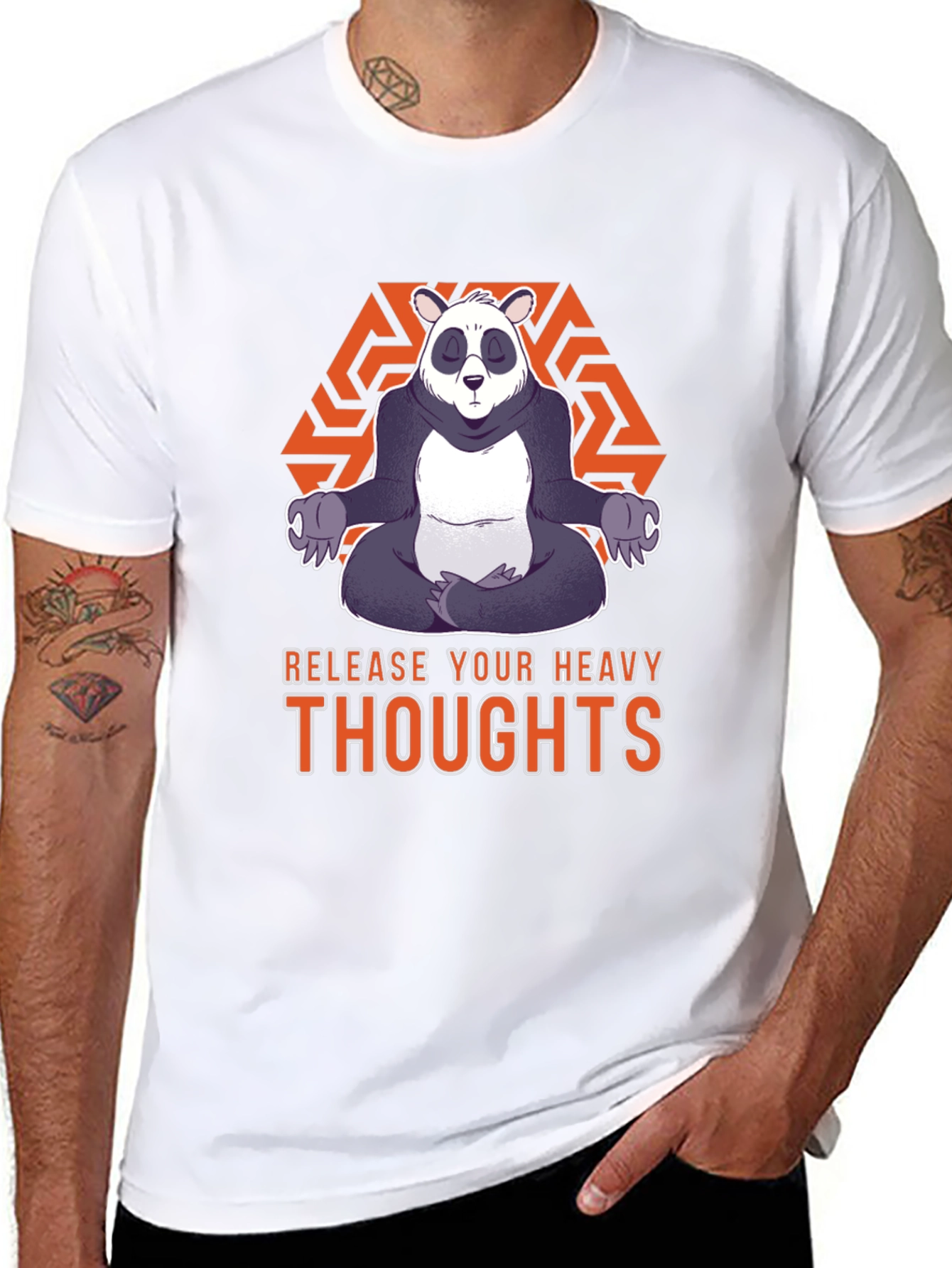 Zen Panda Graphic Tee - Release Your Heavy Thoughts