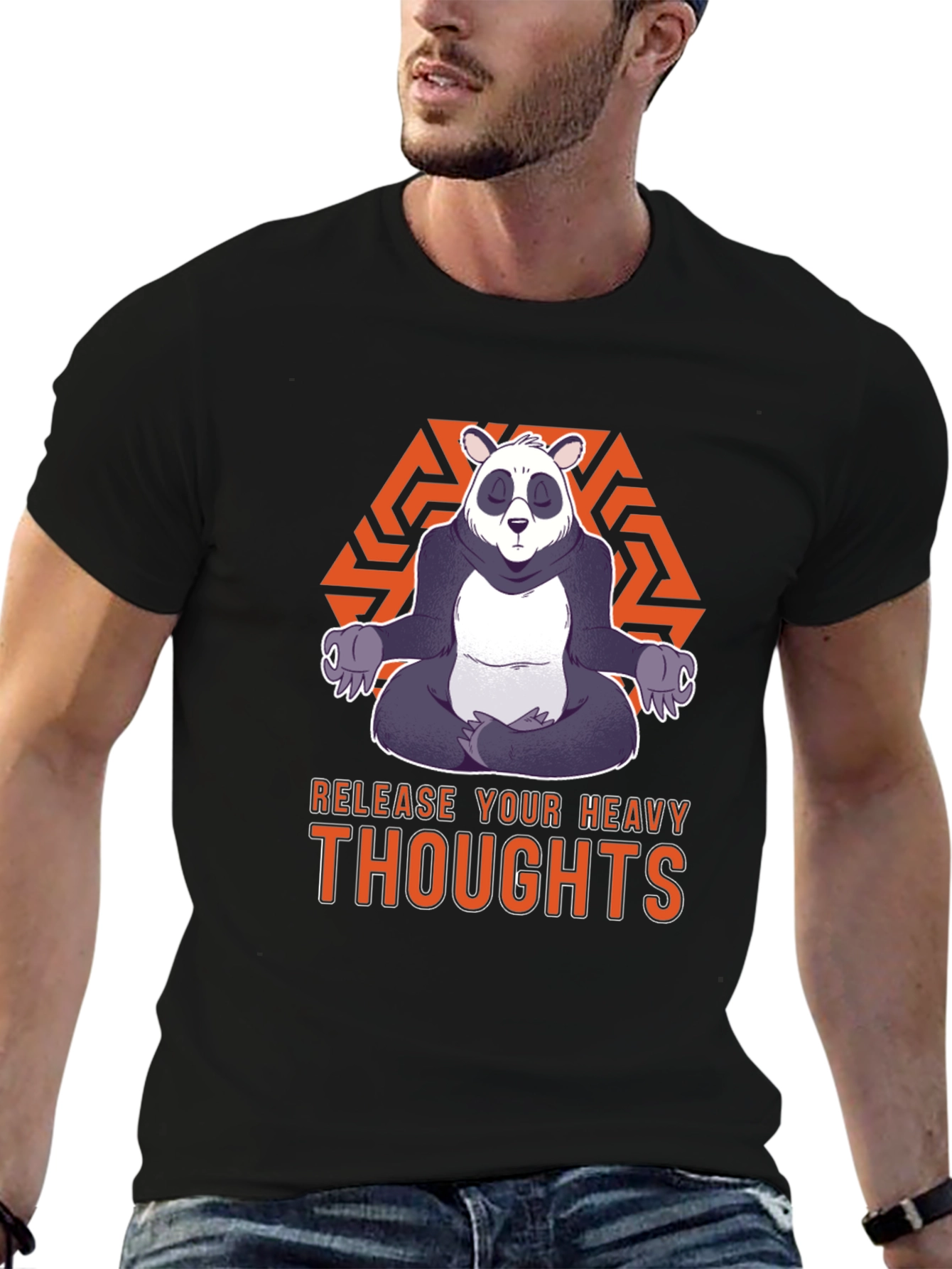 Zen Panda Graphic Tee - Release Your Heavy Thoughts