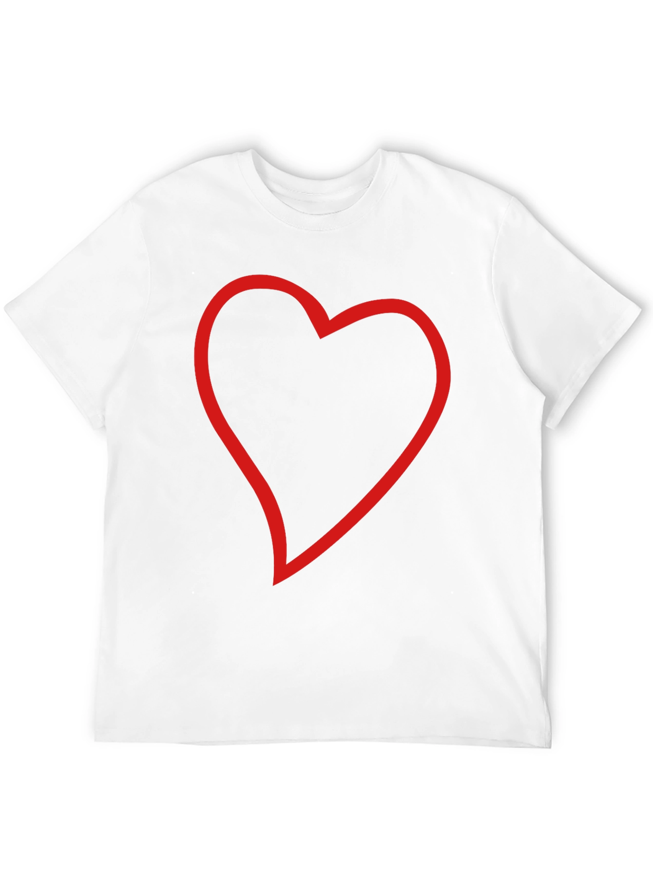 Black T-Shirt with Red Heart Outline