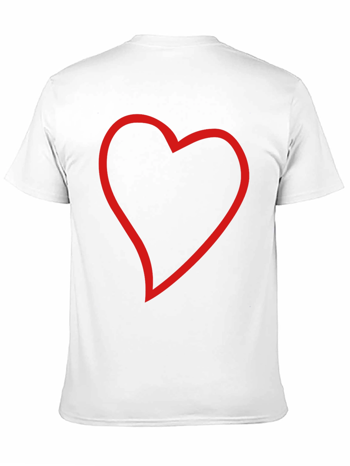Black T-Shirt with Red Heart Outline