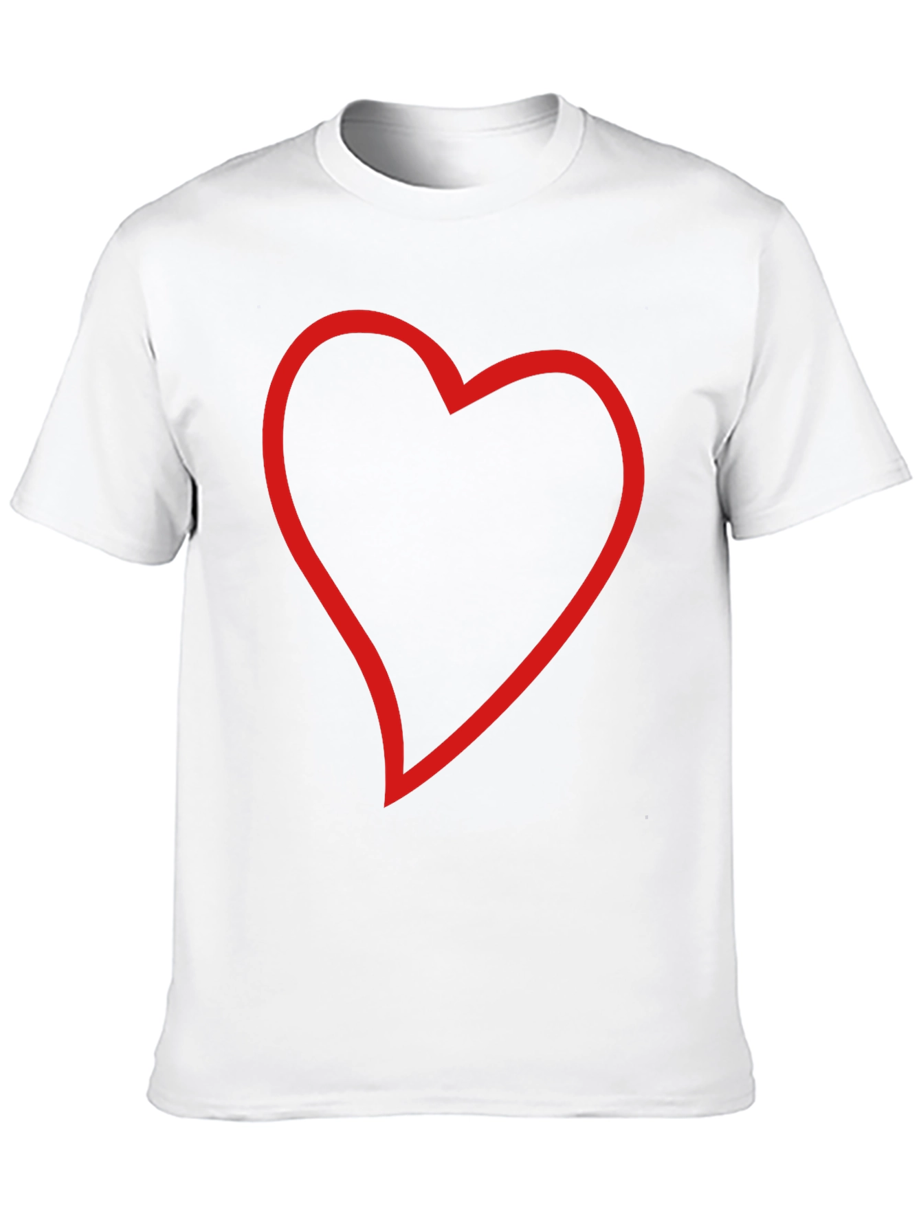 Black T-Shirt with Red Heart Outline