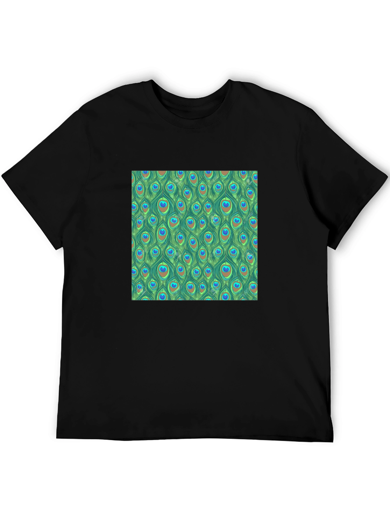 Peacock Feather Pattern T-Shirt - Unique Design