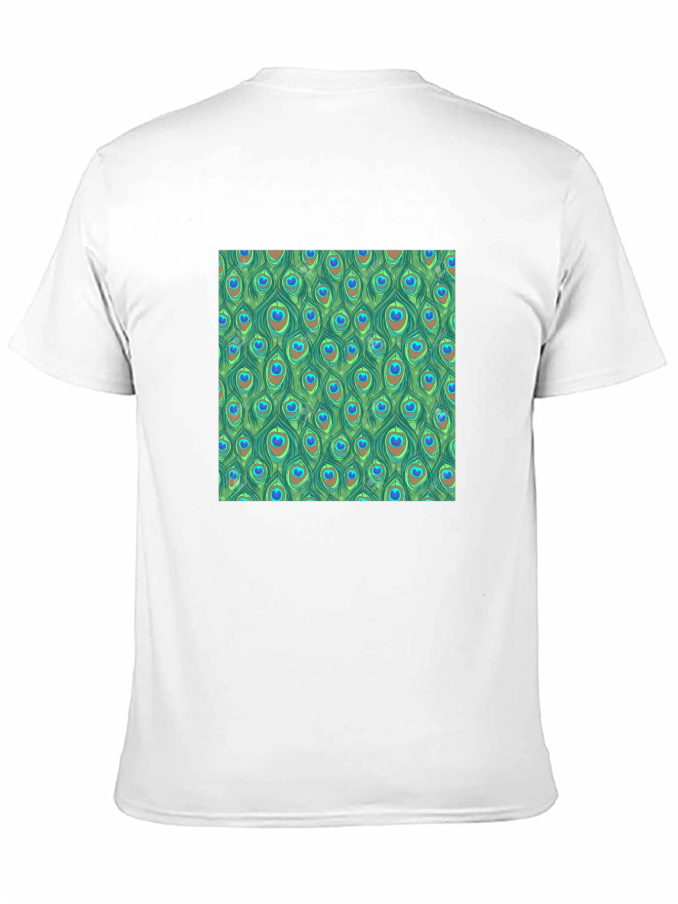 Peacock Feather Pattern T-Shirt - Unique Design