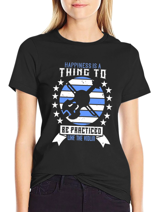 Happiness Violin T-Shirt - Practice Makes Perfect