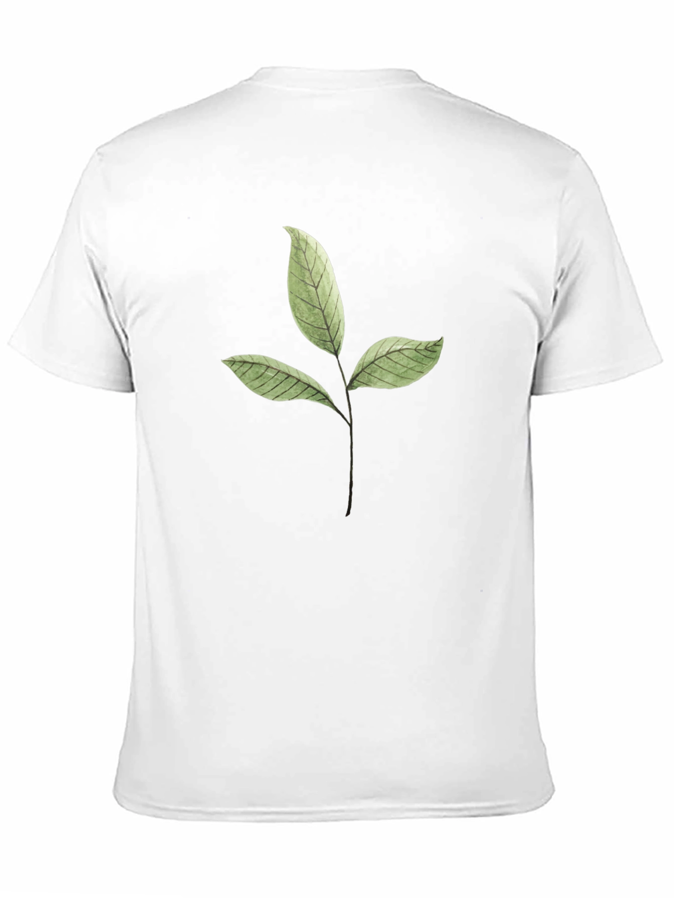 Leaf Print Black T-Shirt