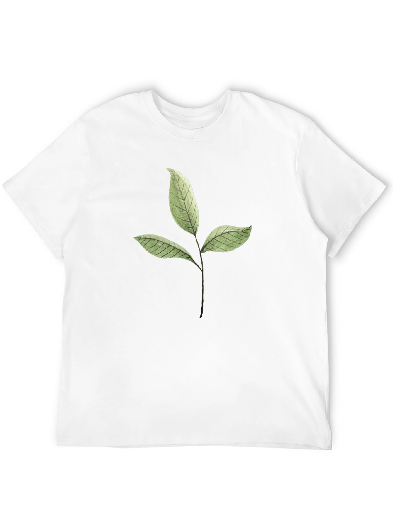Leaf Print Black T-Shirt
