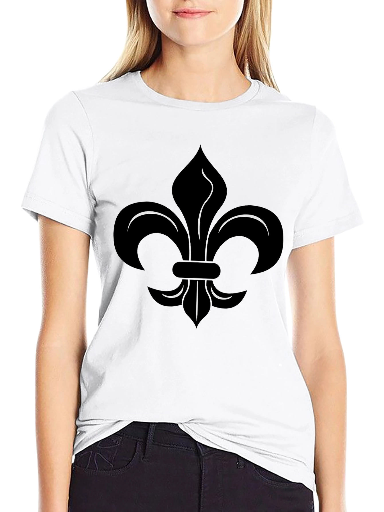 Black Fleur-de-Lis Graphic Tee - Stylish Menswear