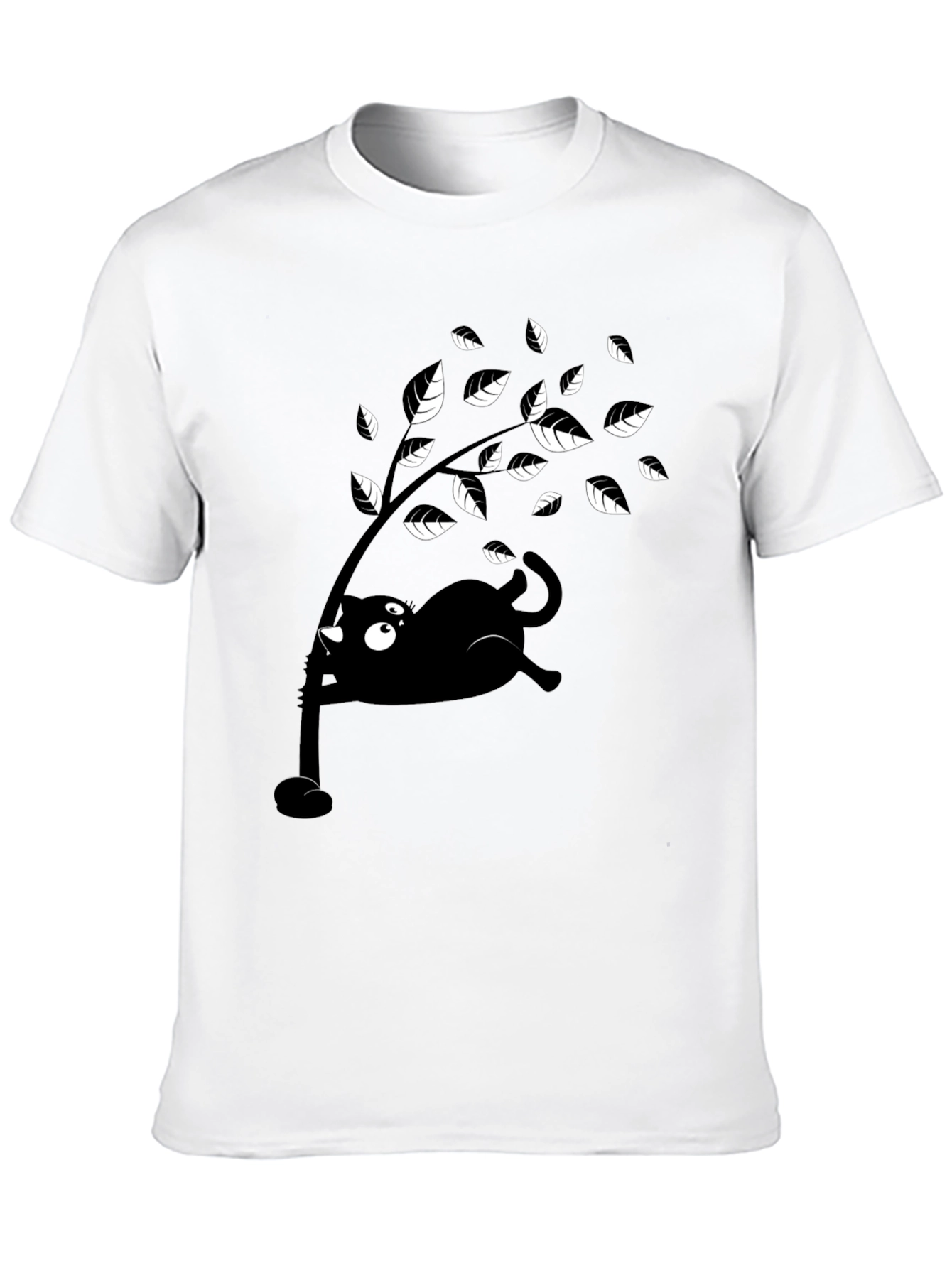 Whimsical Cat & Tree Graphic Tee