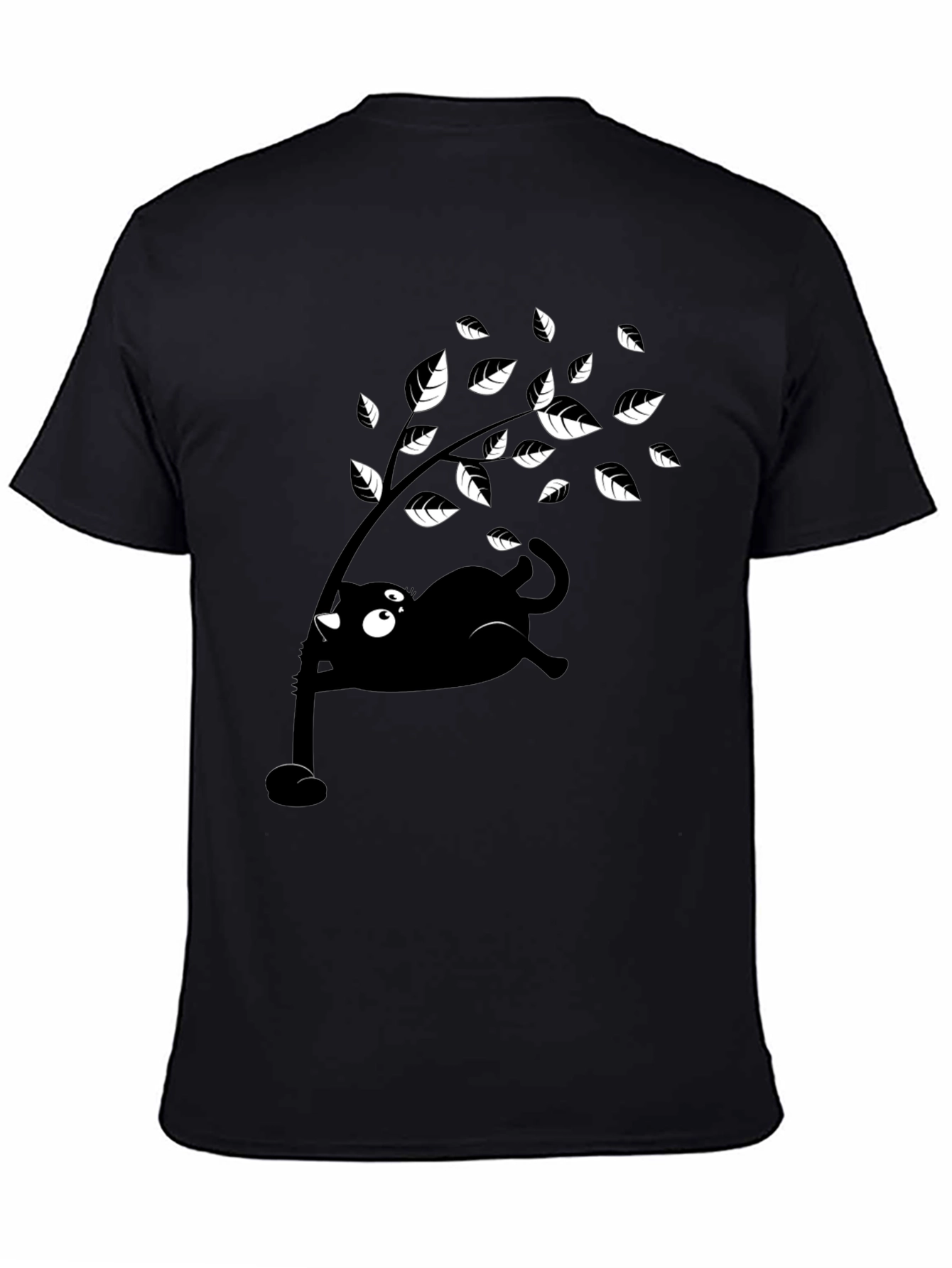 Whimsical Cat & Tree Graphic Tee