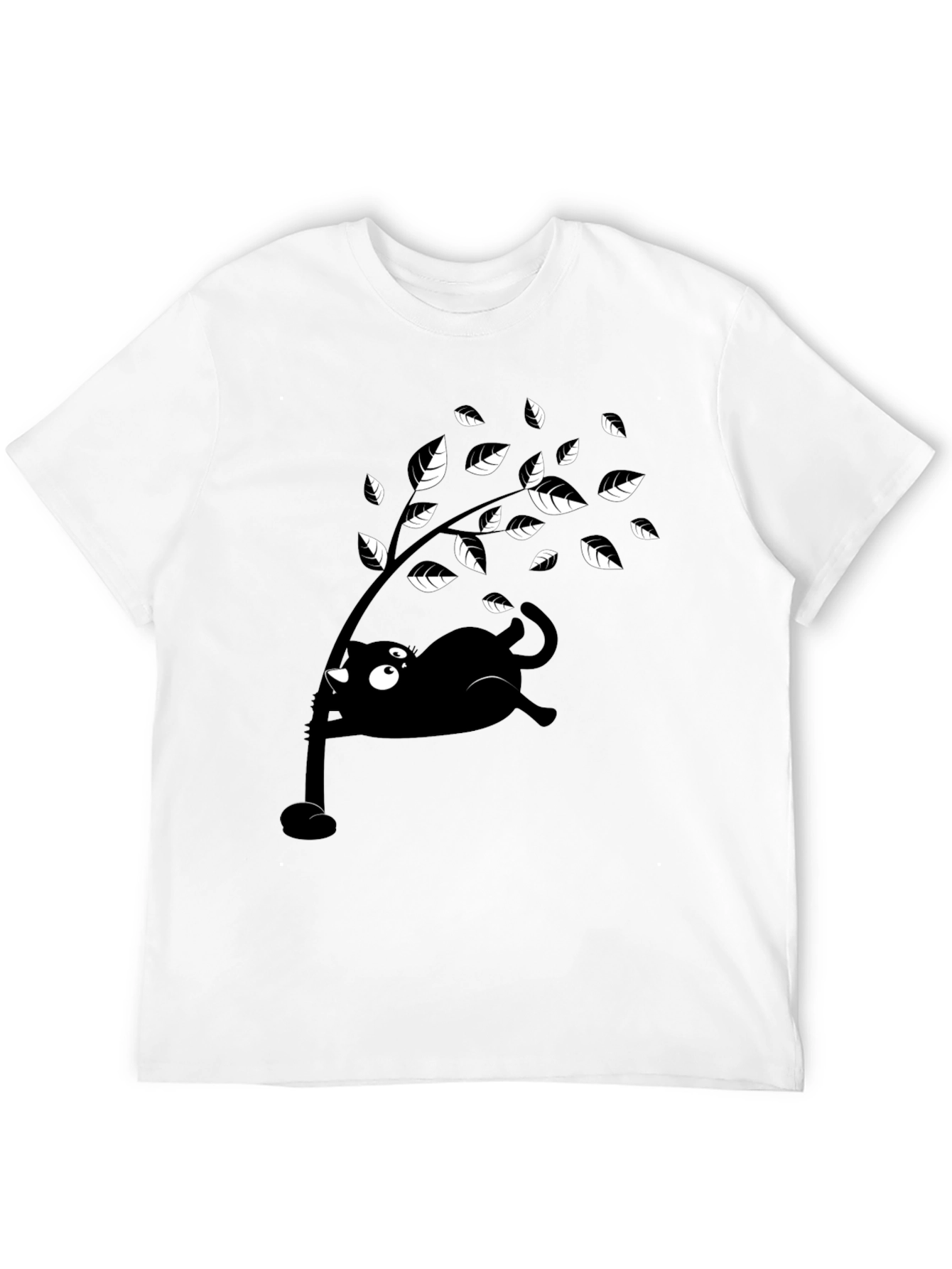 Whimsical Cat & Tree Graphic Tee