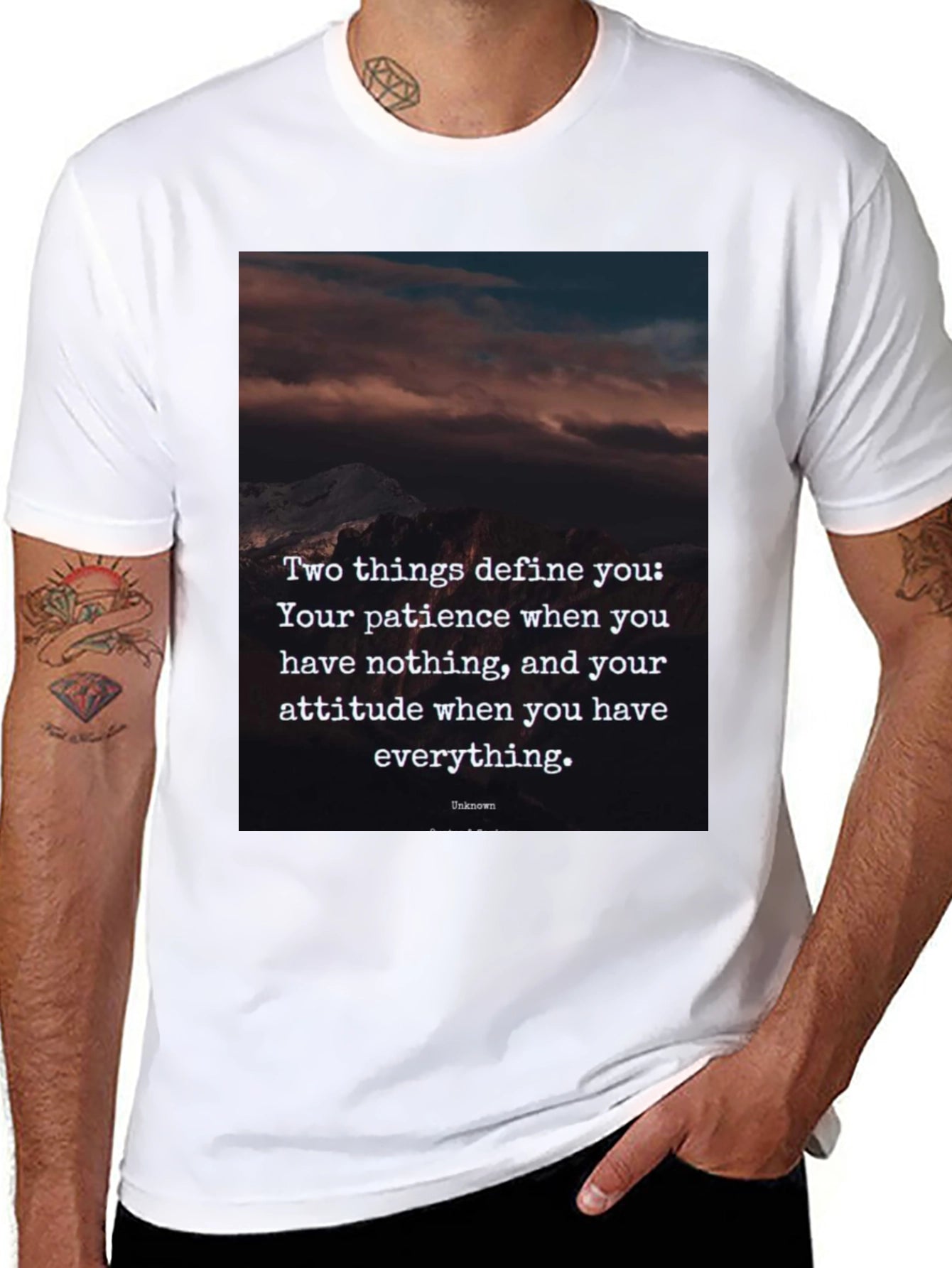Inspirational Quote Graphic Tee - Patience & Attitude