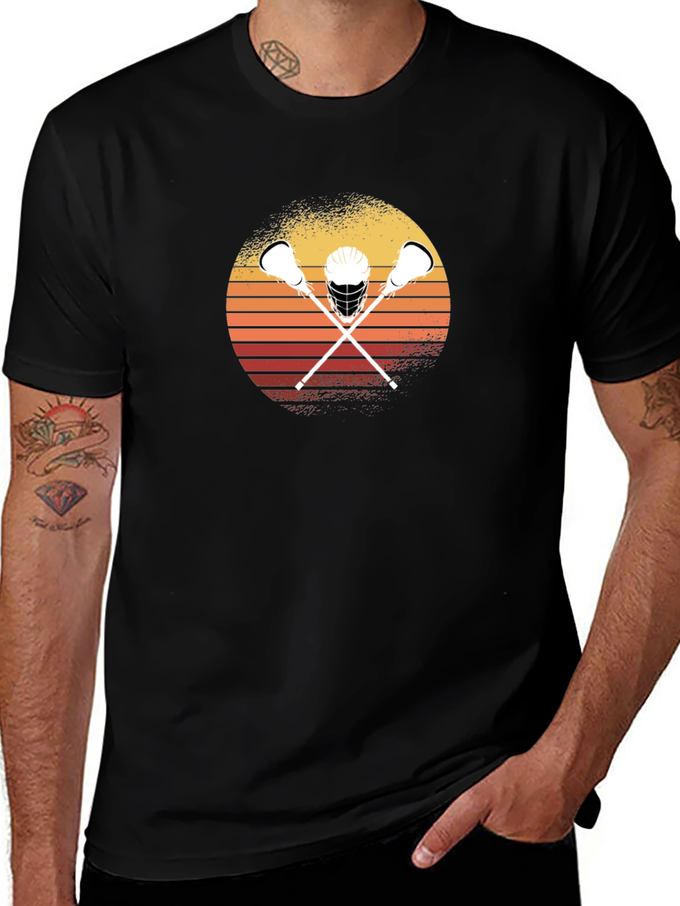 Lacrosse Sunset Graphic T-Shirt
