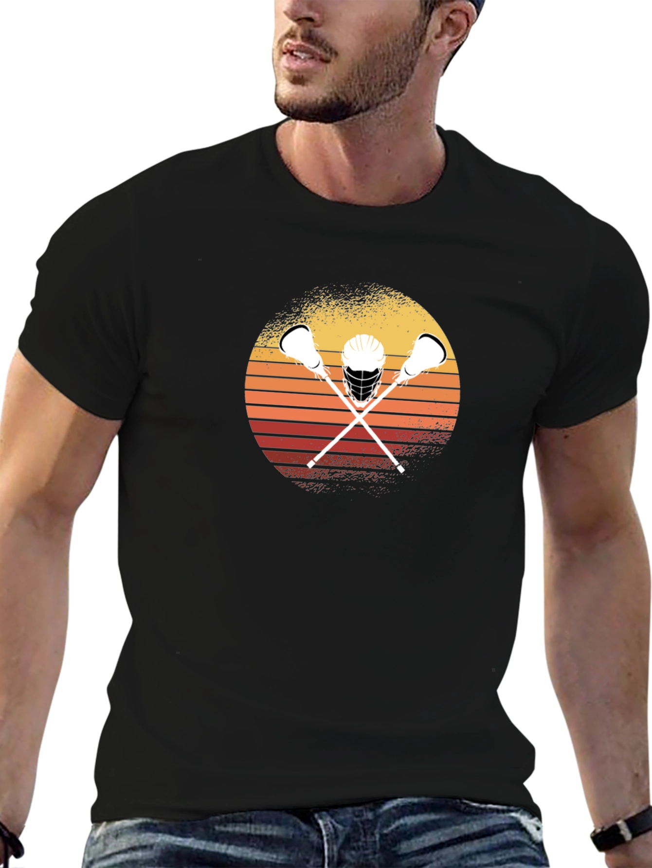 Lacrosse Sunset Graphic T-Shirt
