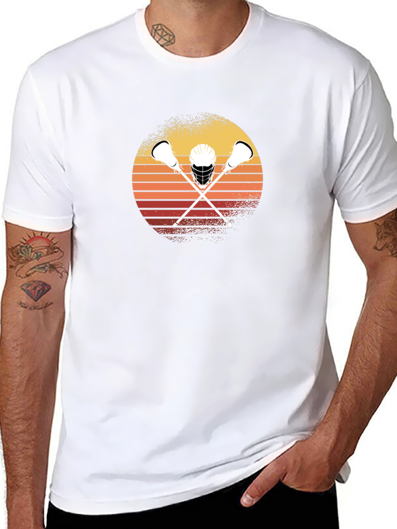 Lacrosse Sunset Graphic T-Shirt