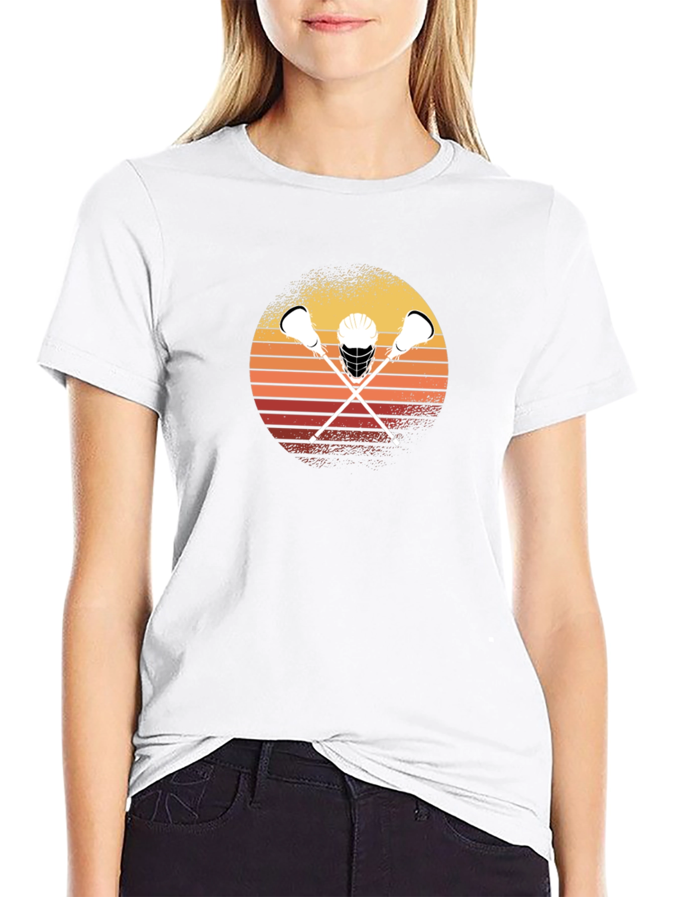 Lacrosse Sunset Graphic T-Shirt