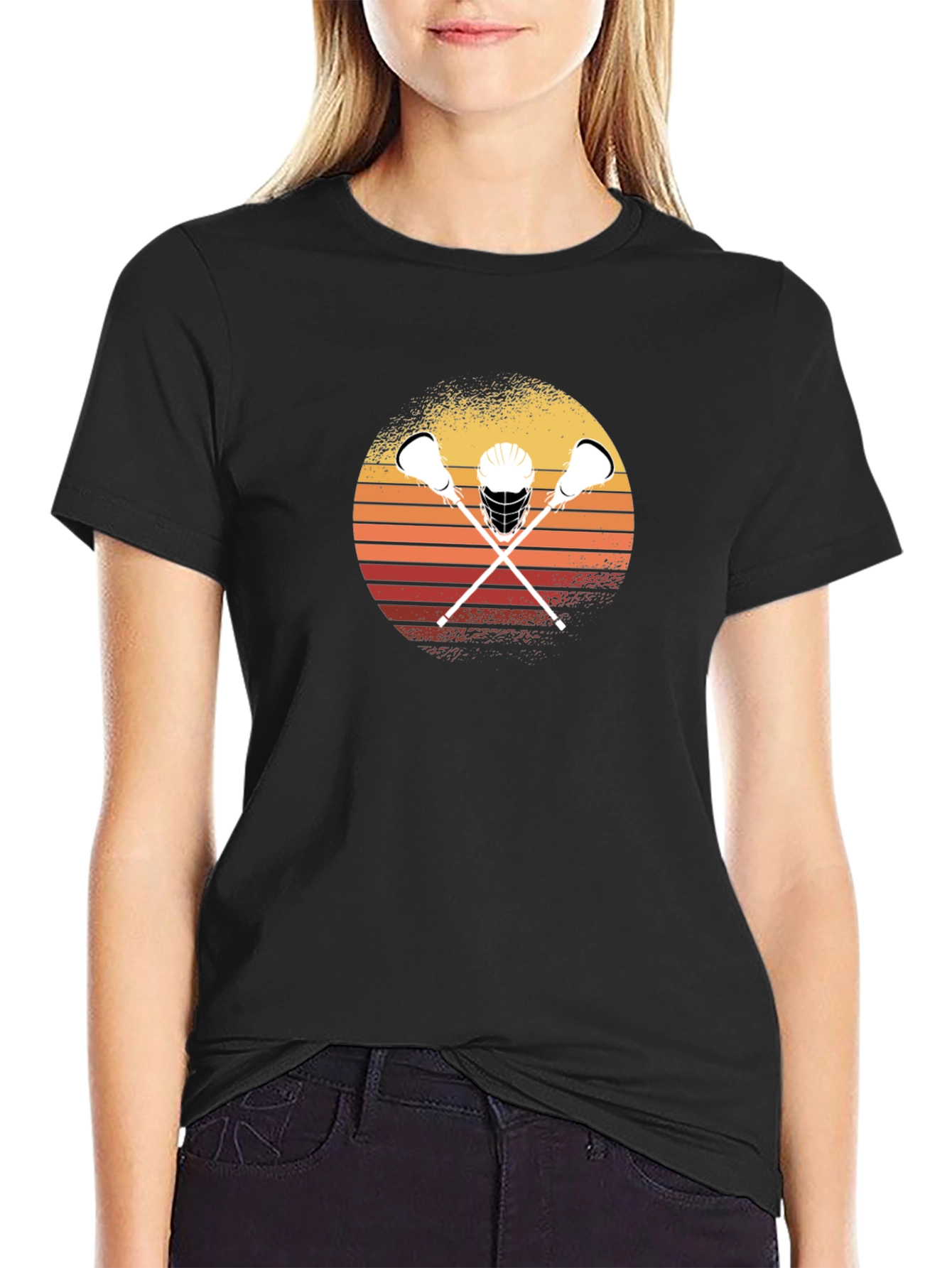 Lacrosse Sunset Graphic T-Shirt