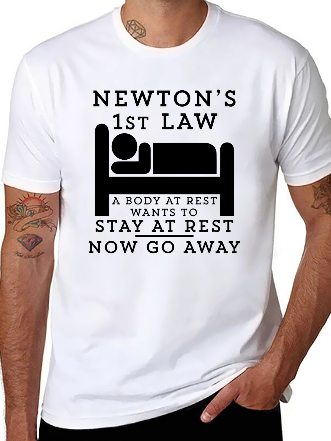 Newtons First Law Funny Physics T-Shirt