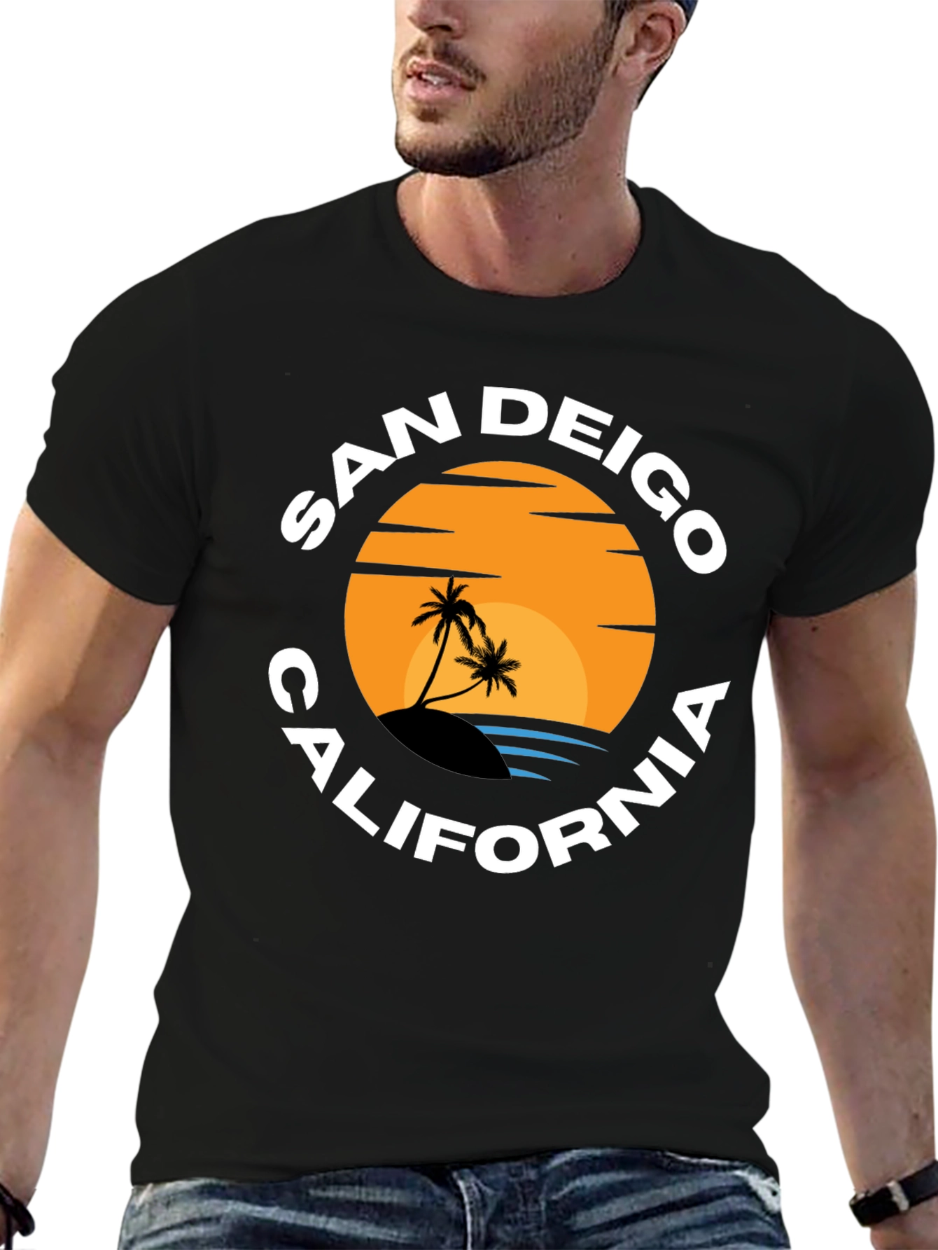 San Diego California Sunset Graphic T-Shirt