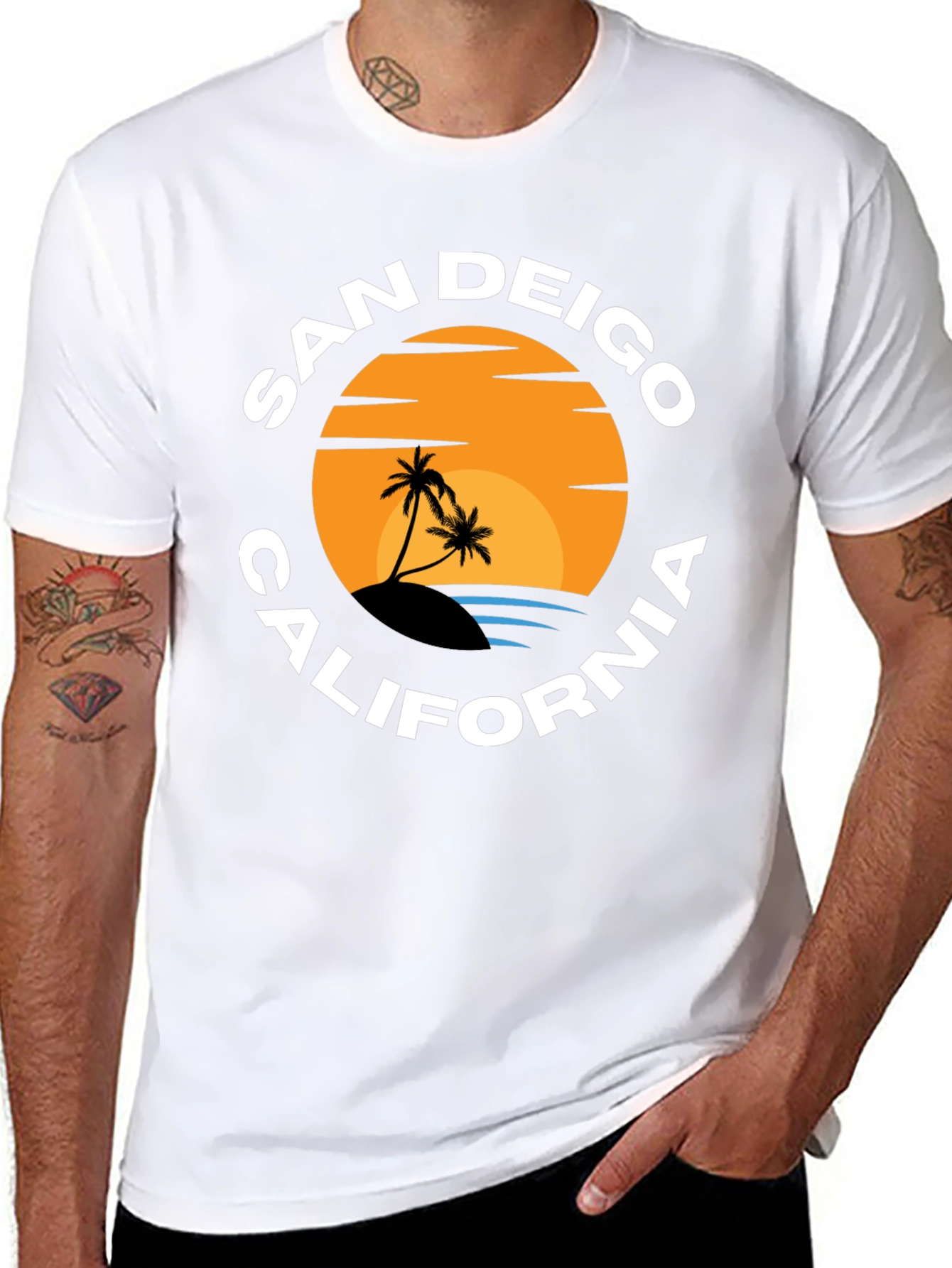San Diego California Sunset Graphic T-Shirt