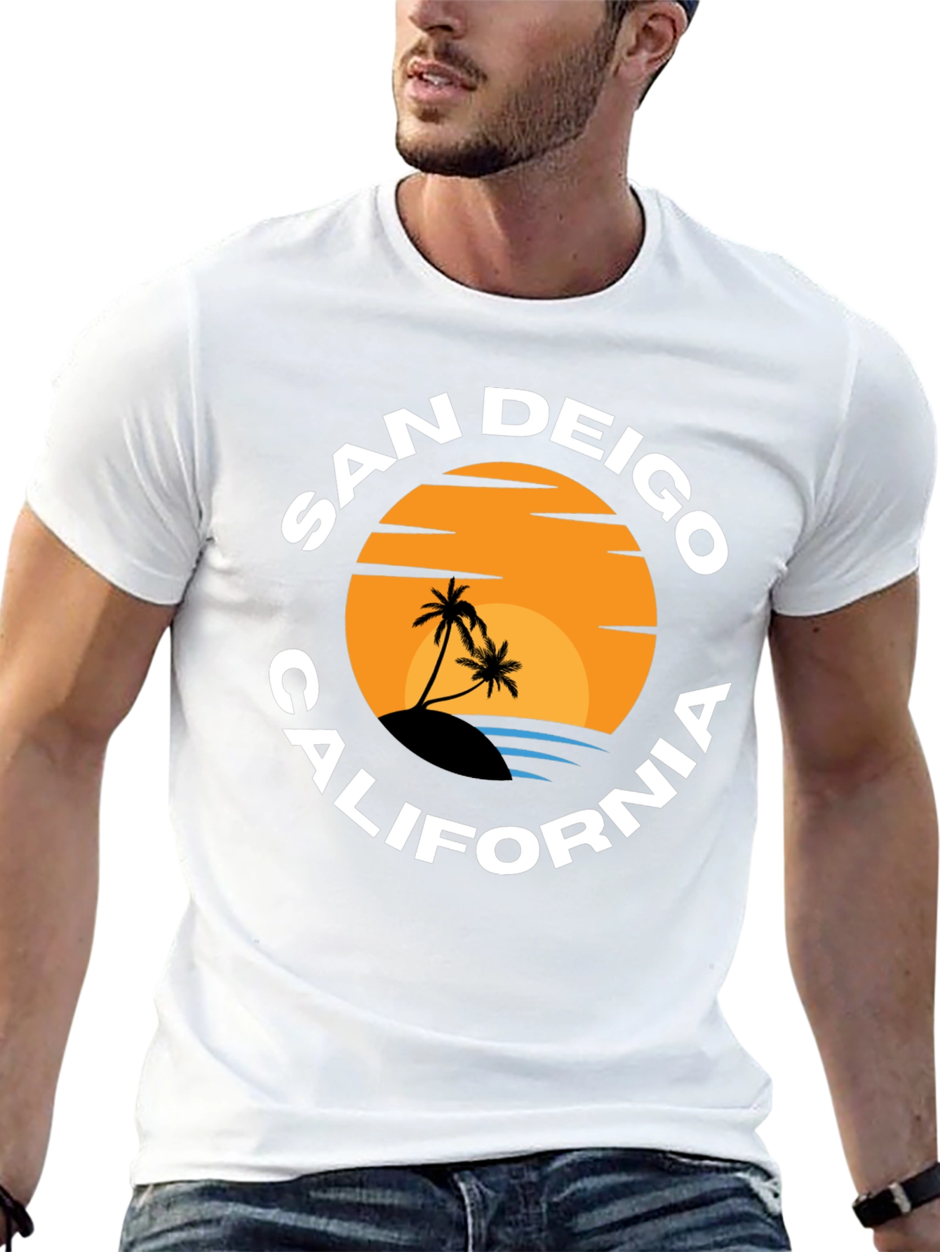 San Diego California Sunset Graphic T-Shirt