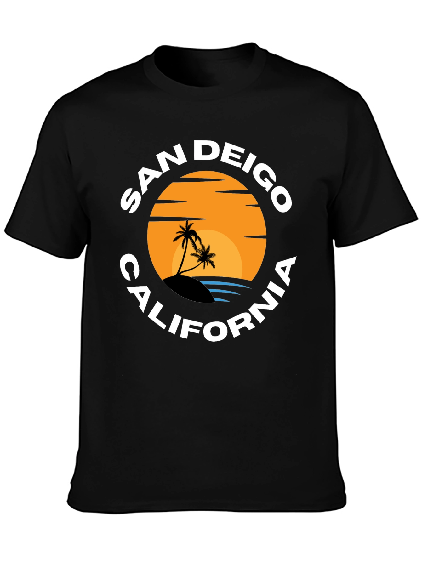 San Diego California Sunset Graphic T-Shirt