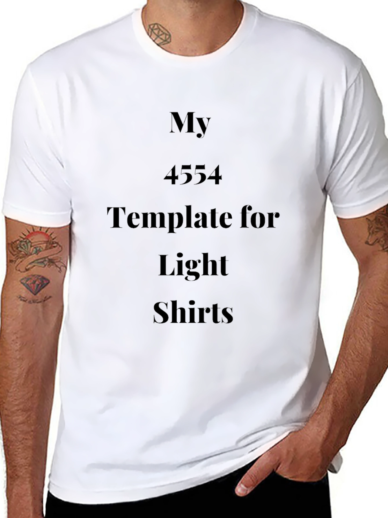 Mens Black Short Sleeve Template T-Shirt