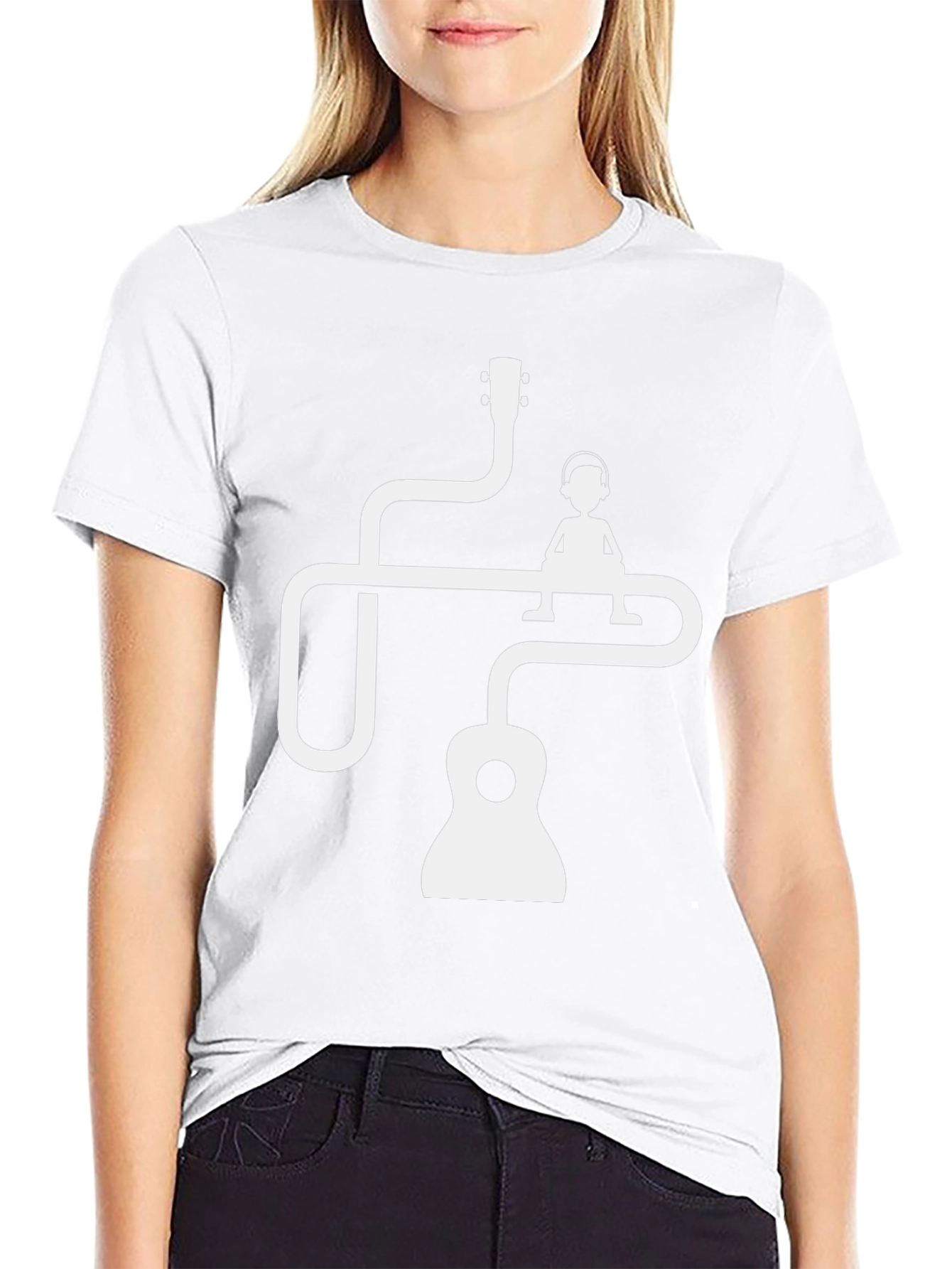 Musicians Tee: Guitar Man Graphic Black T-Shirt