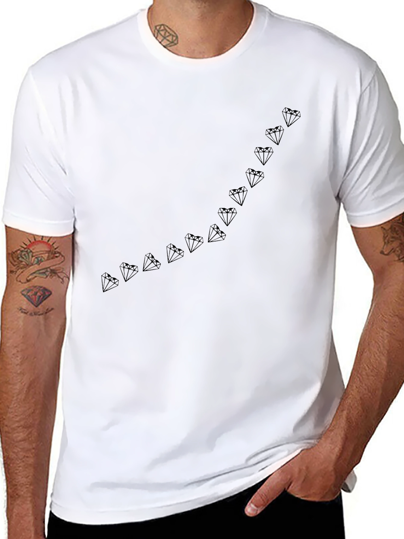 Mens Black Diamond Line Graphic Tee