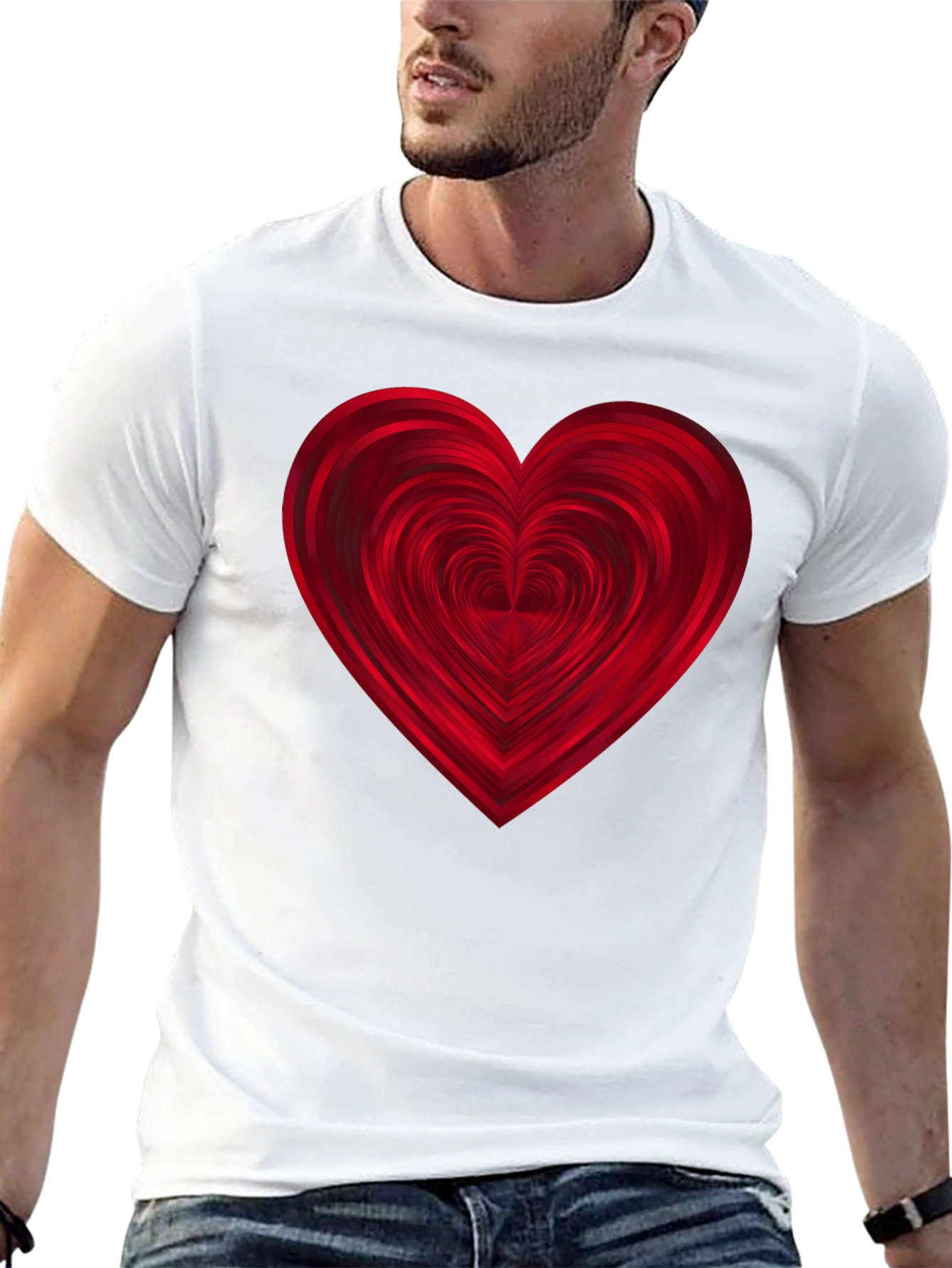 Heart Graphic Print Black T-Shirt
