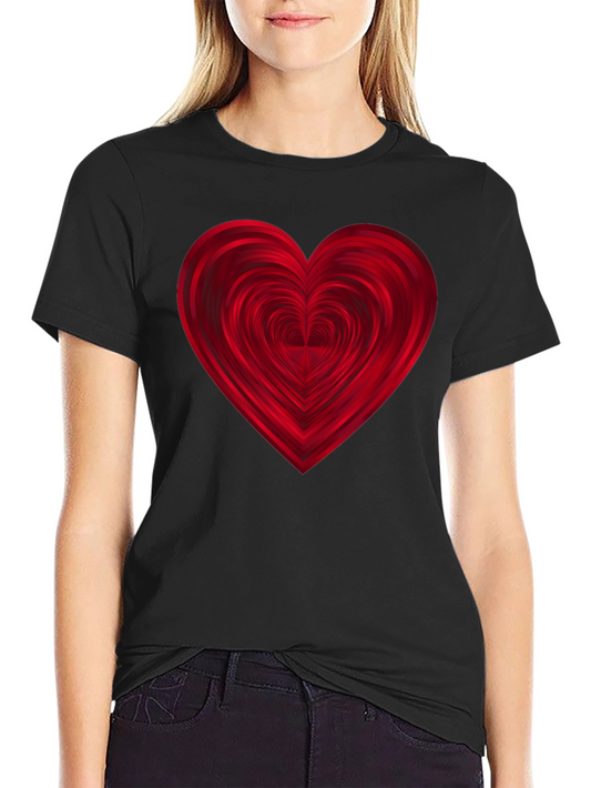 Heart Graphic Print Black T-Shirt