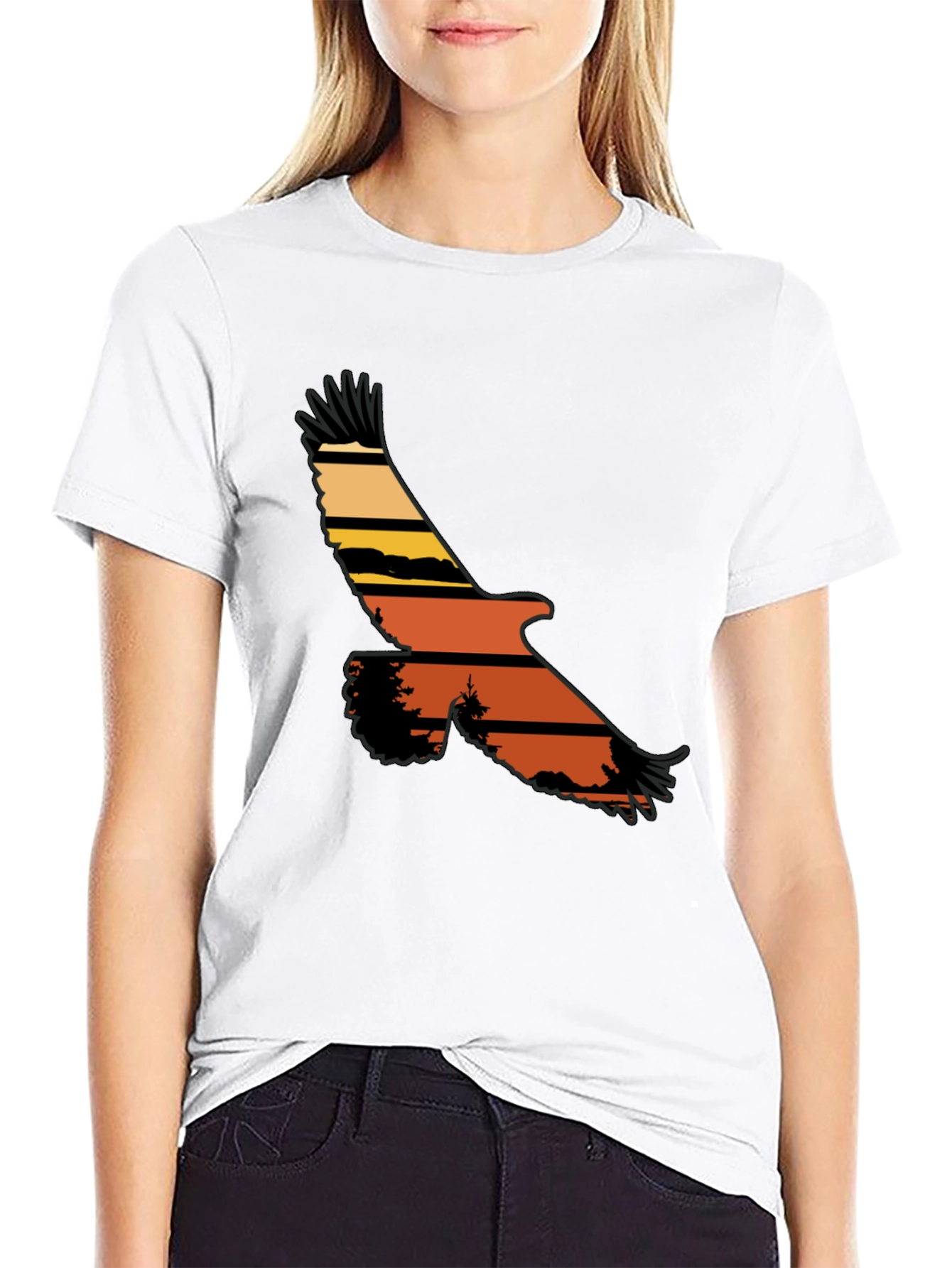 Eagle Silhouette Graphic Tee - Nature Inspired