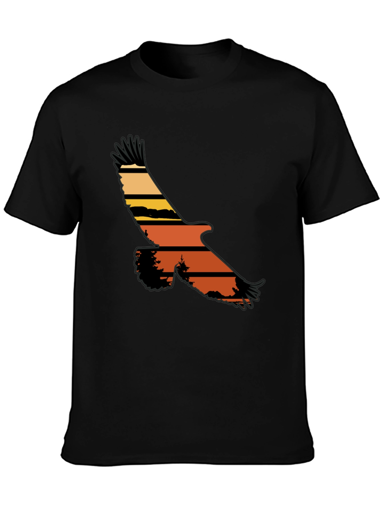 Eagle Silhouette Graphic Tee - Nature Inspired