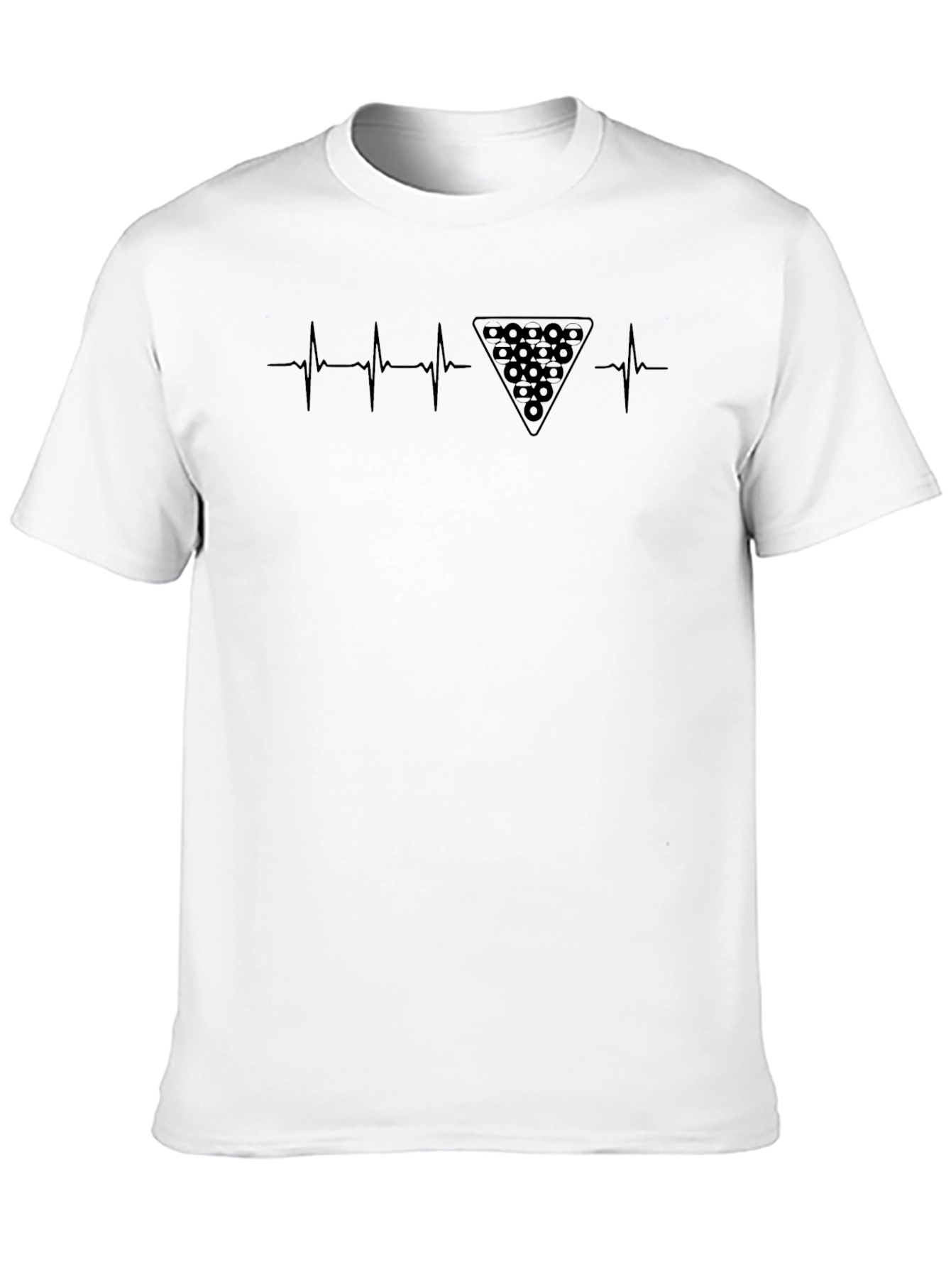 Billiards Heartbeat Graphic Tee - Pool Player T-Shirt