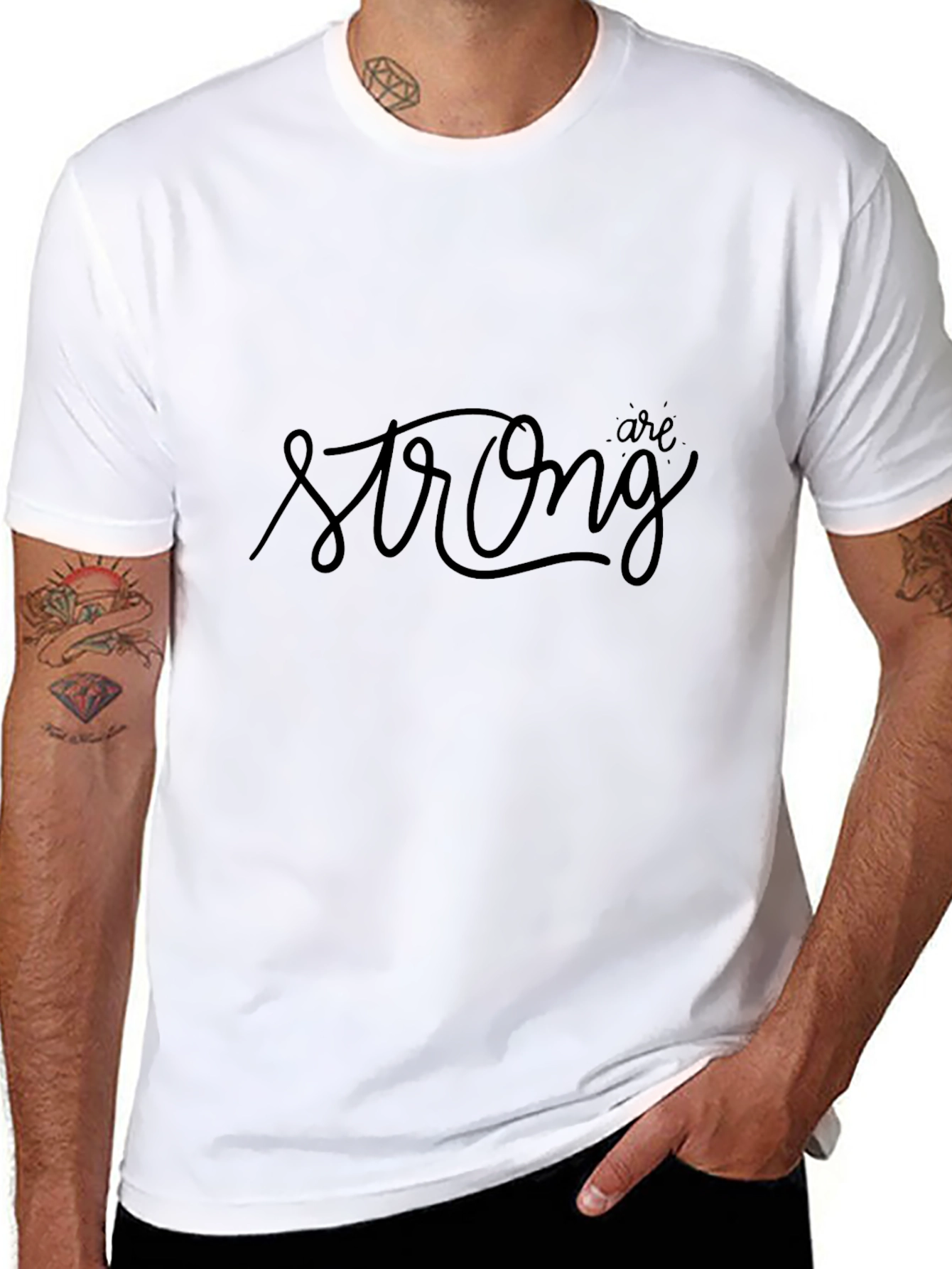 Strong Graphic Tee - Black Short Sleeve T-Shirt