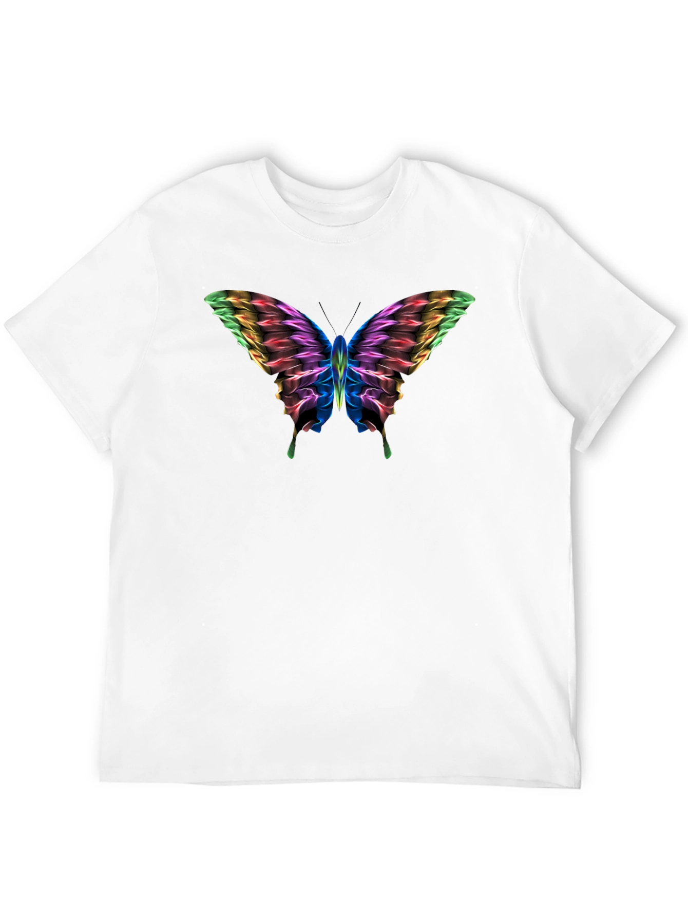Rainbow Butterfly Graphic Black T-Shirt