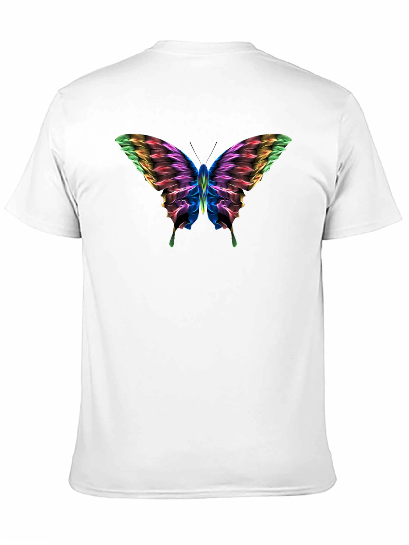 Rainbow Butterfly Graphic Black T-Shirt