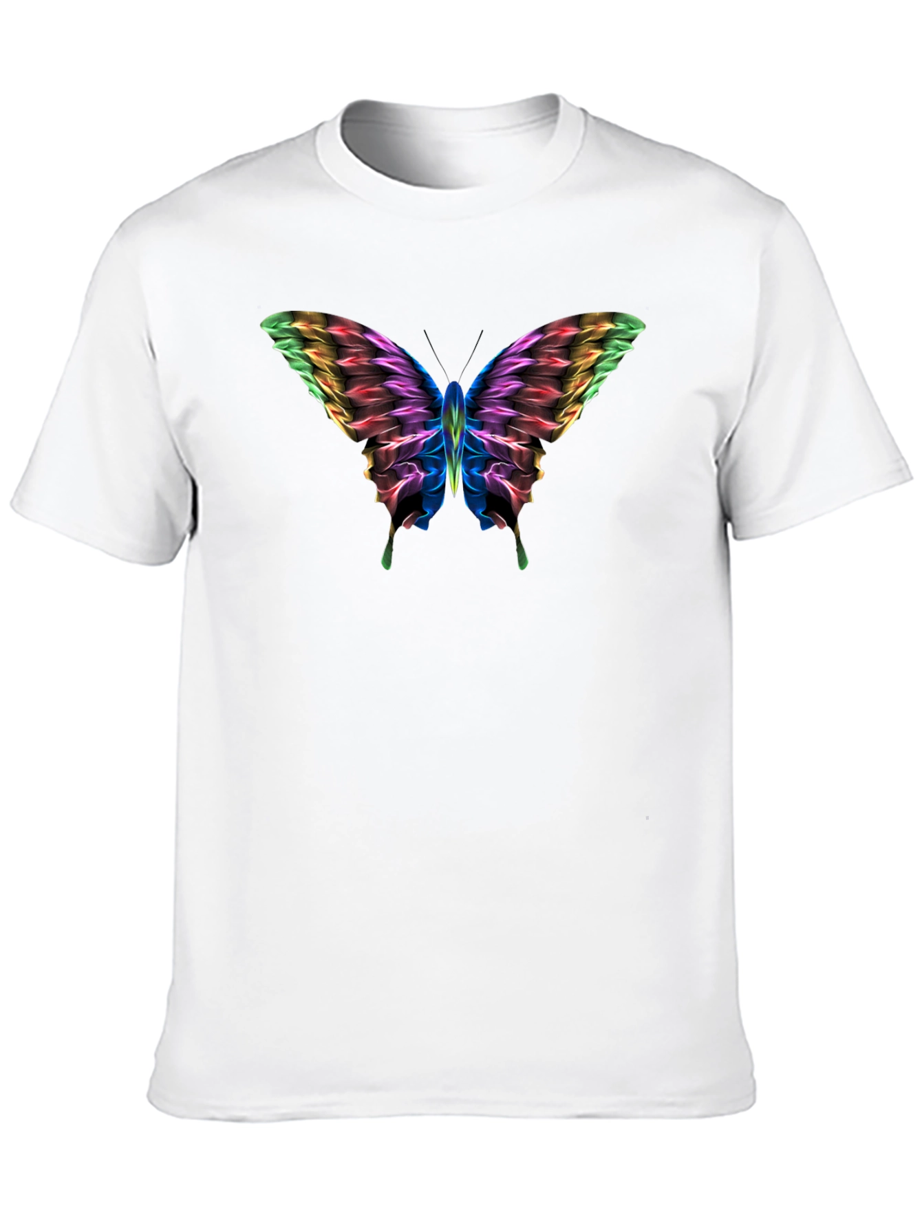 Rainbow Butterfly Graphic Black T-Shirt