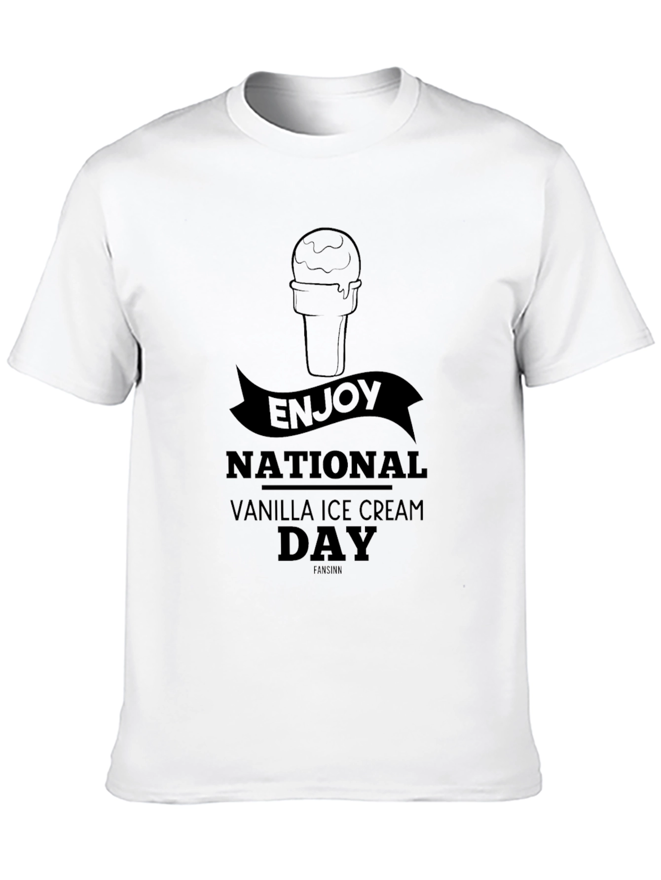 Enjoy National Vanilla Ice Cream Day Black Tee