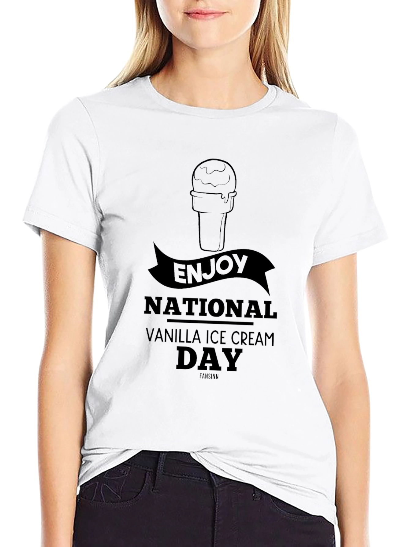 Enjoy National Vanilla Ice Cream Day Black Tee