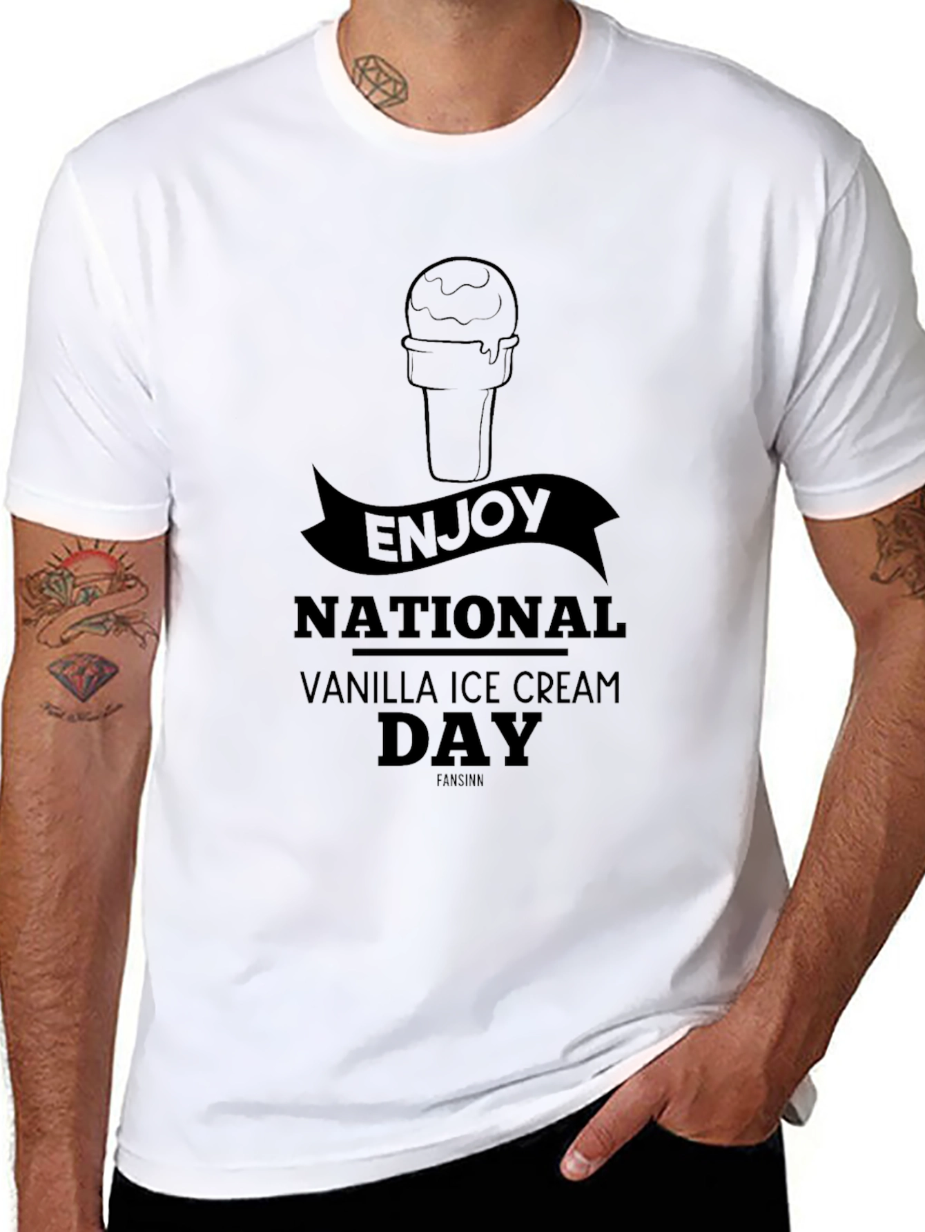 Enjoy National Vanilla Ice Cream Day Black Tee
