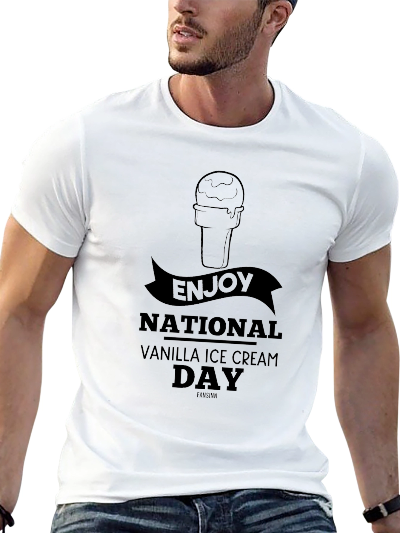 Enjoy National Vanilla Ice Cream Day Black Tee
