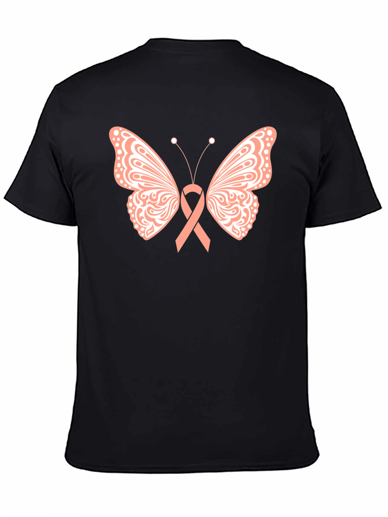 Butterfly Ribbon Black T-Shirt