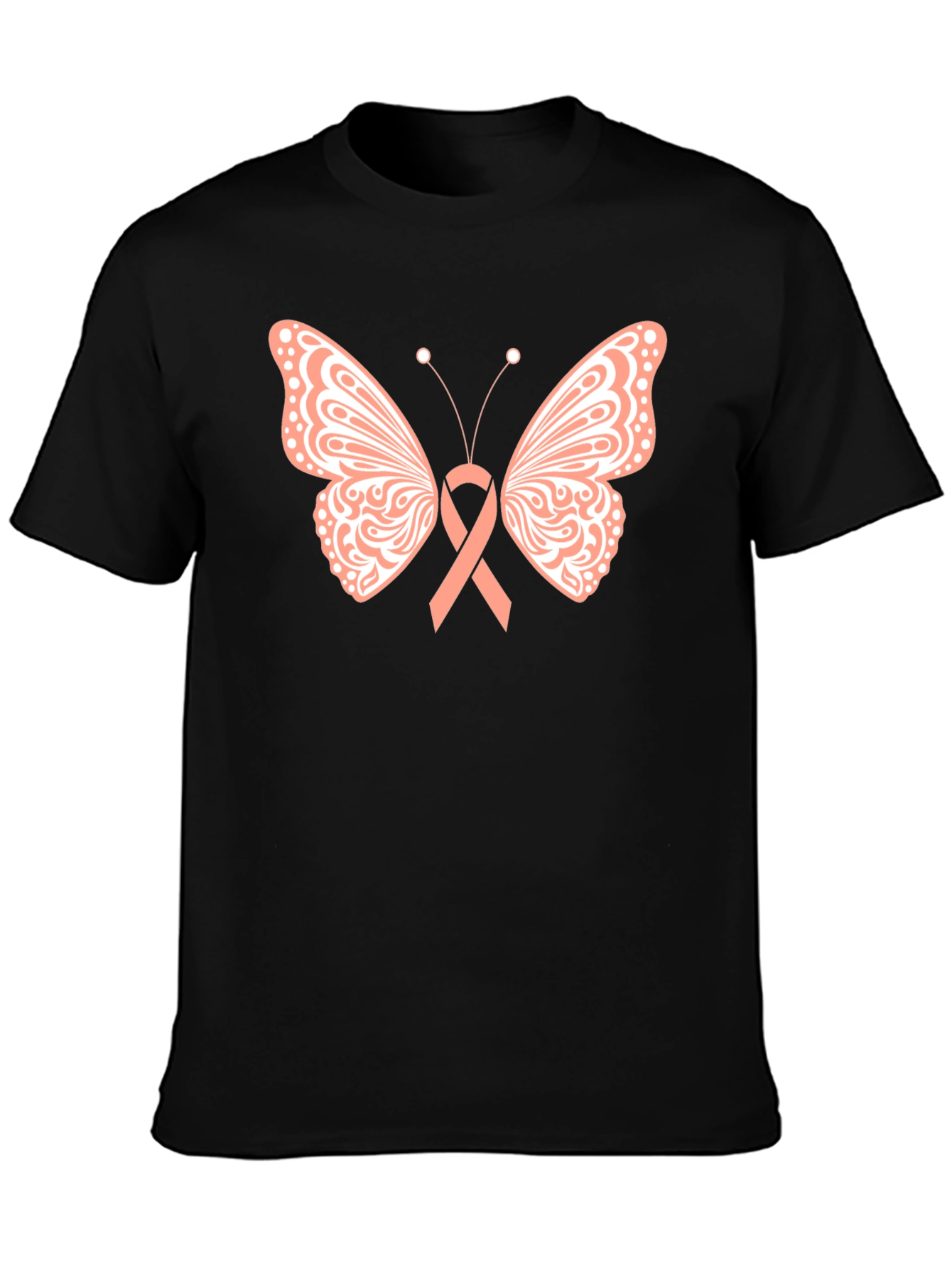 Butterfly Ribbon Black T-Shirt